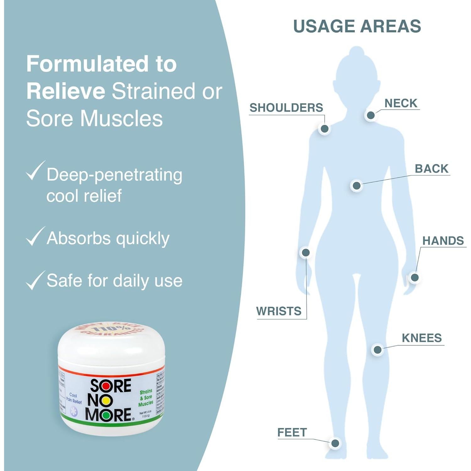 Gel Refrescante Sore No More 113.4 g para Dolores Musculares