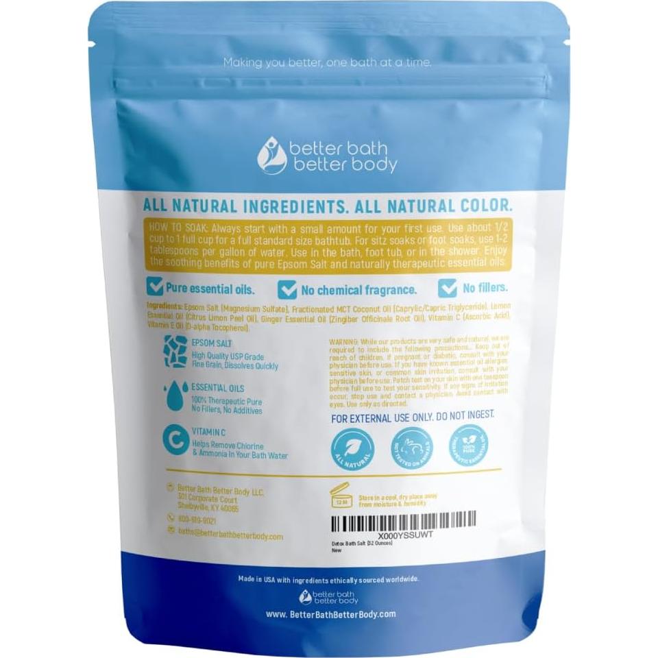 Sal de Baño Detox 907g Better Bath con Aceites Esenciales