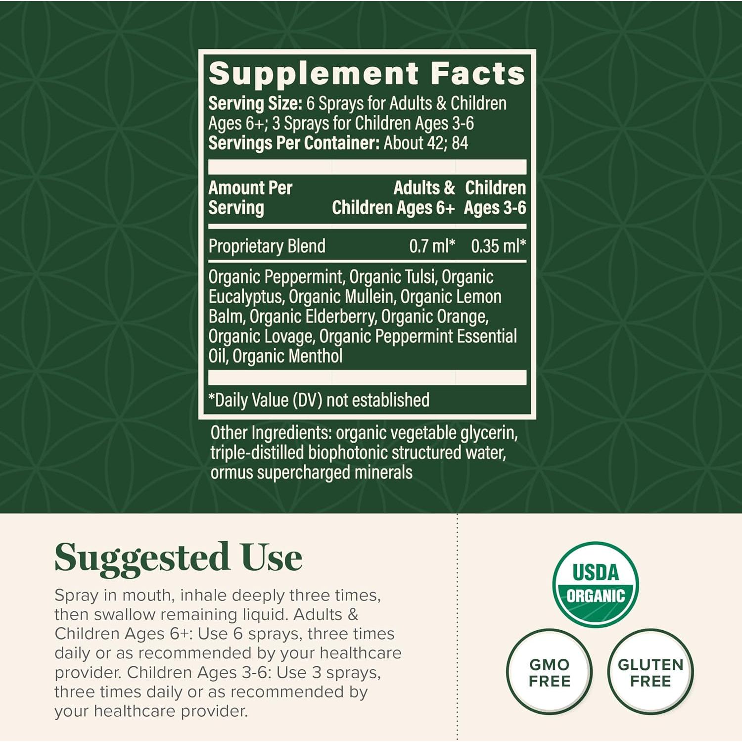 Suplemento Orgánico Global Healing - Spray Nasal 29.57 ml