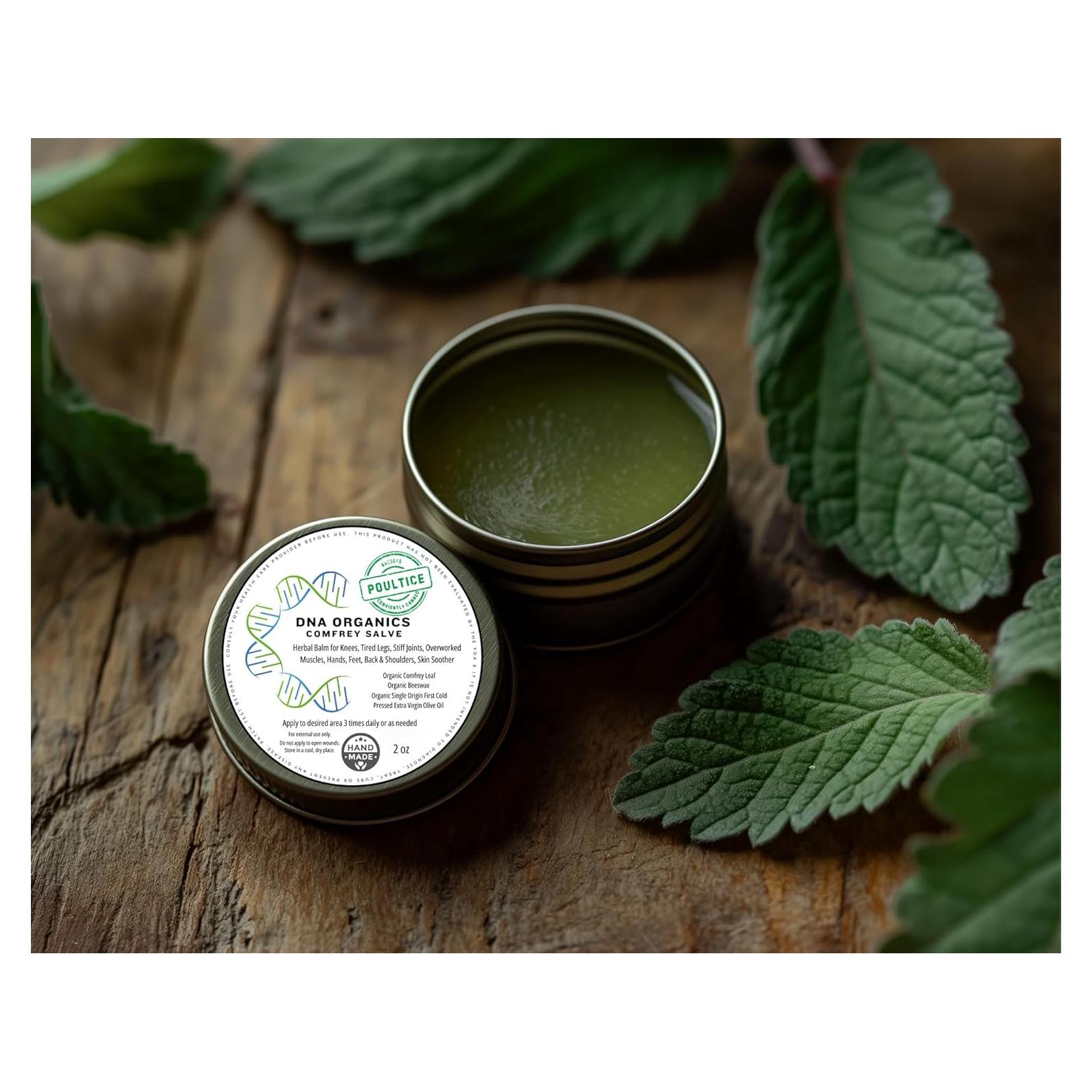 DNA Organics Balsamo Herbal de Consuelda 56.7g para Huesos y Piel