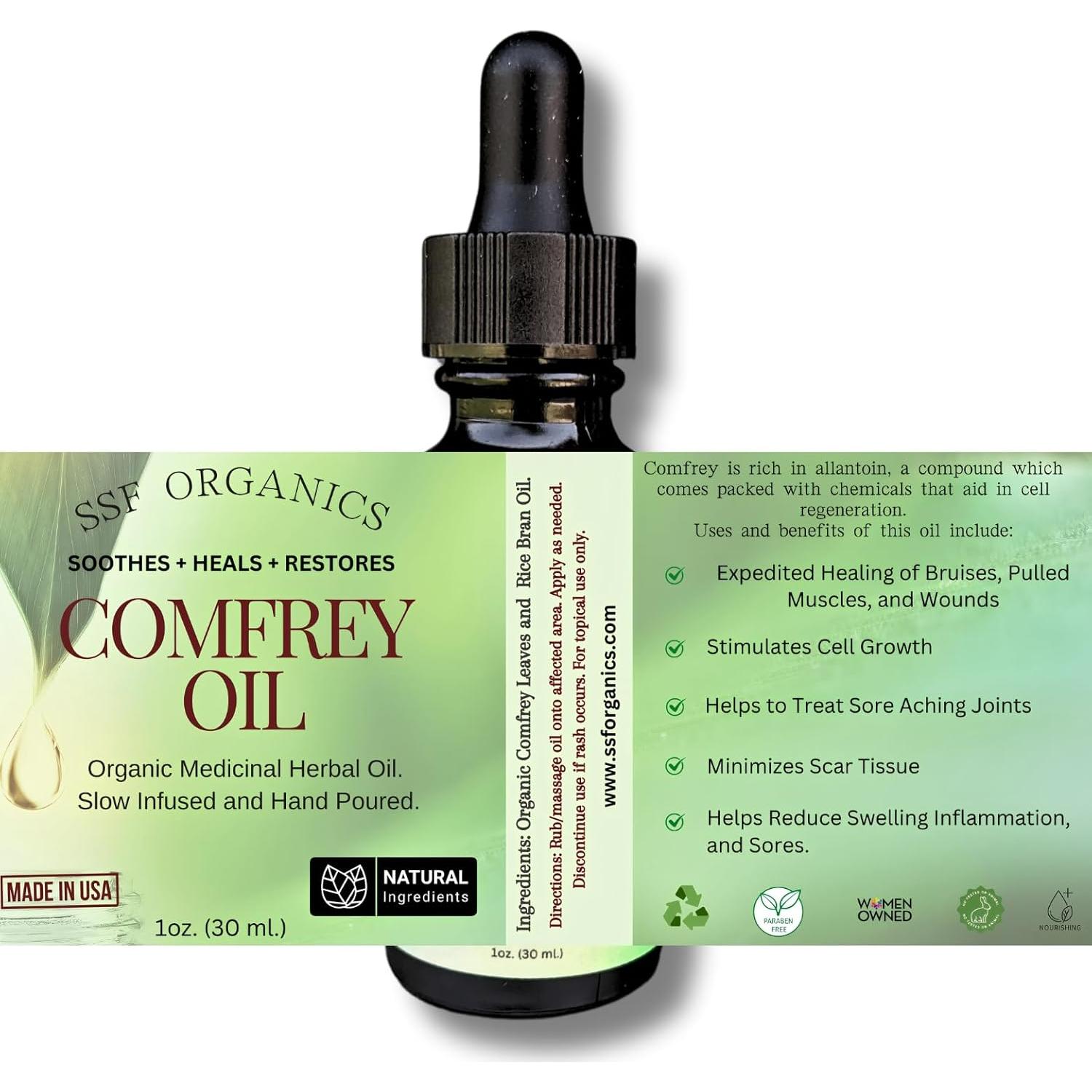 Aceite de Consuelda Sanadora SSF Organics 28.35 g - Alivio Articulaciones y Piel