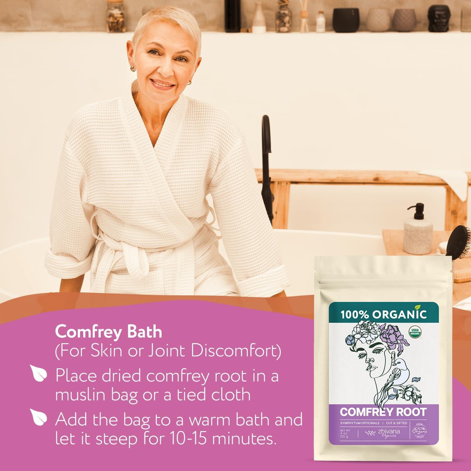 Raíz de Consuelda Orgánica 113.4 g - Hierba Curativa para Piel y Huesos