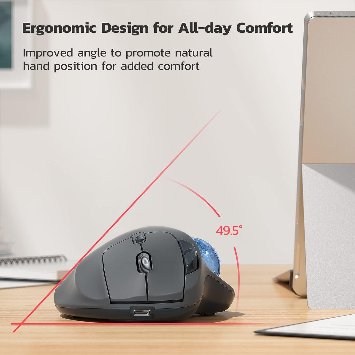 Ratón Trackball Nulea M501 Inalámbrico Ergonómico