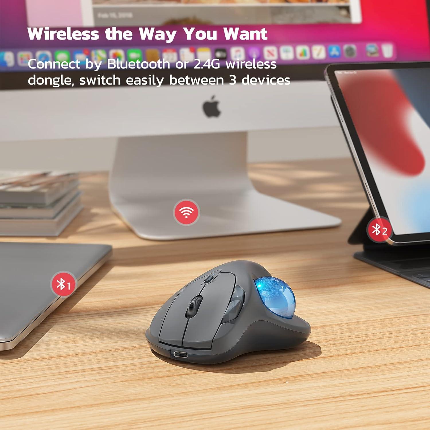 Ratón Trackball Nulea M501 Inalámbrico Ergonómico
