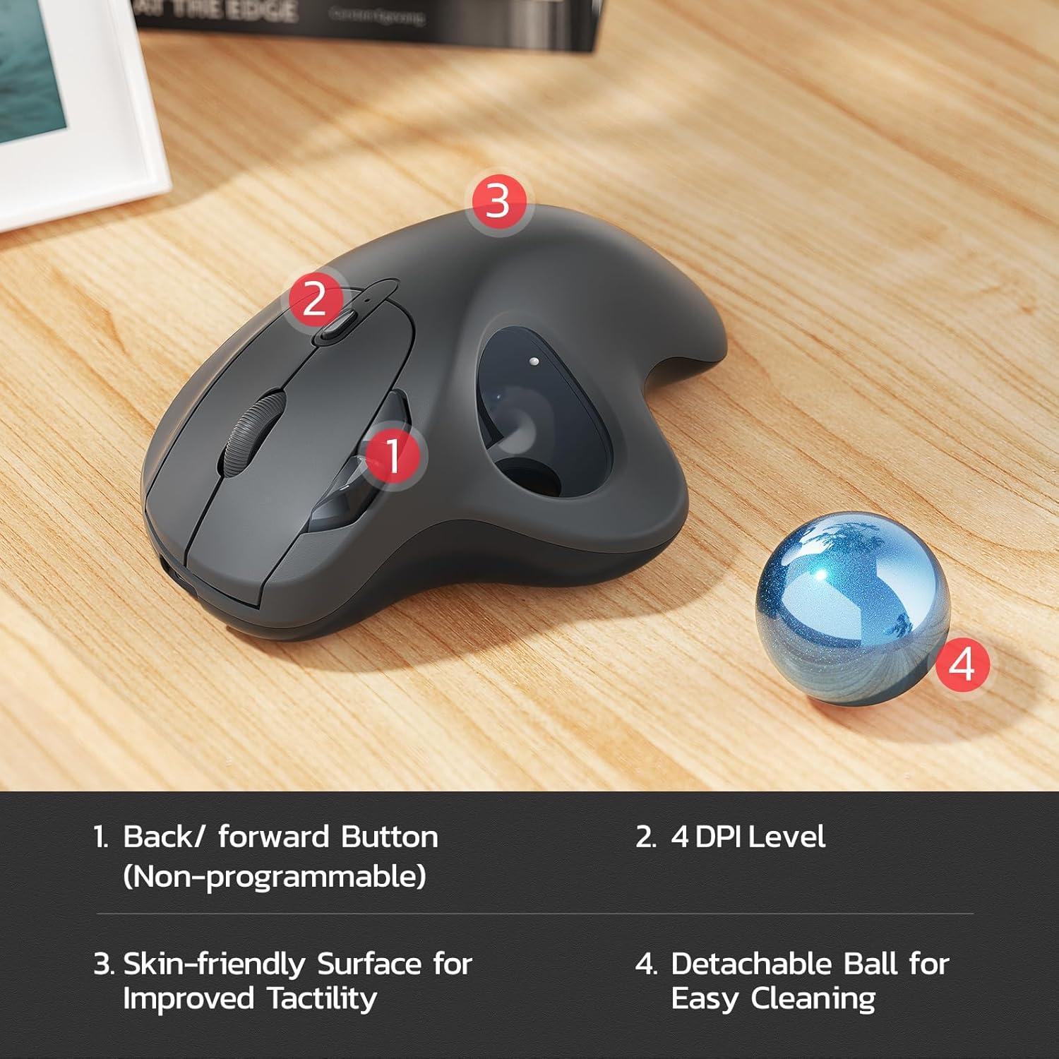 Ratón Trackball Nulea M501 Inalámbrico Ergonómico