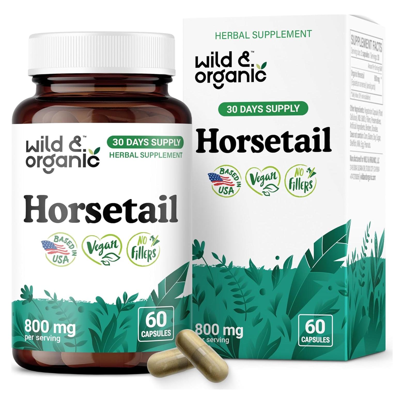 Cápsulas de Cola de Caballo Silvestre y Orgánico 60 Unidades