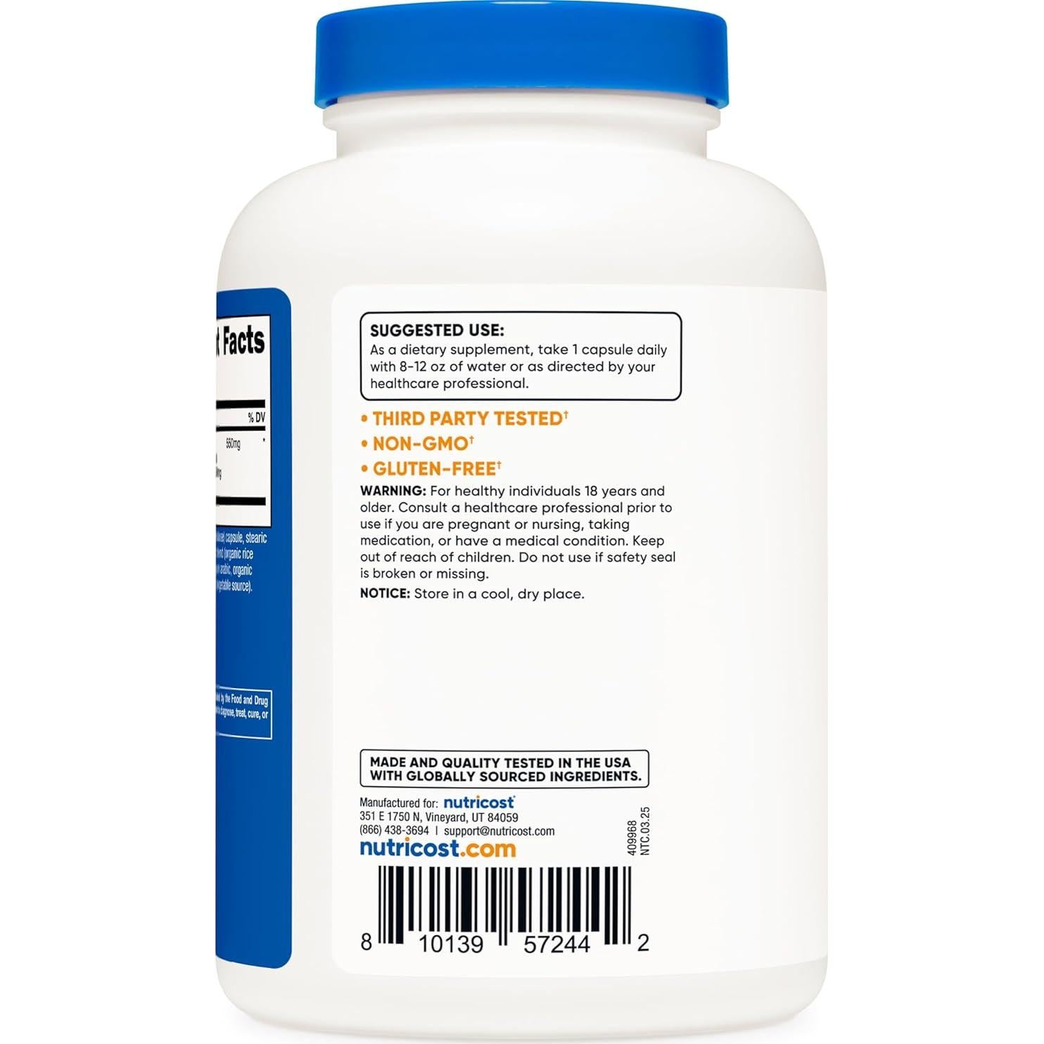 Cápsulas de Extracto de Cola de Caballo Nutricost 5500mg 240u