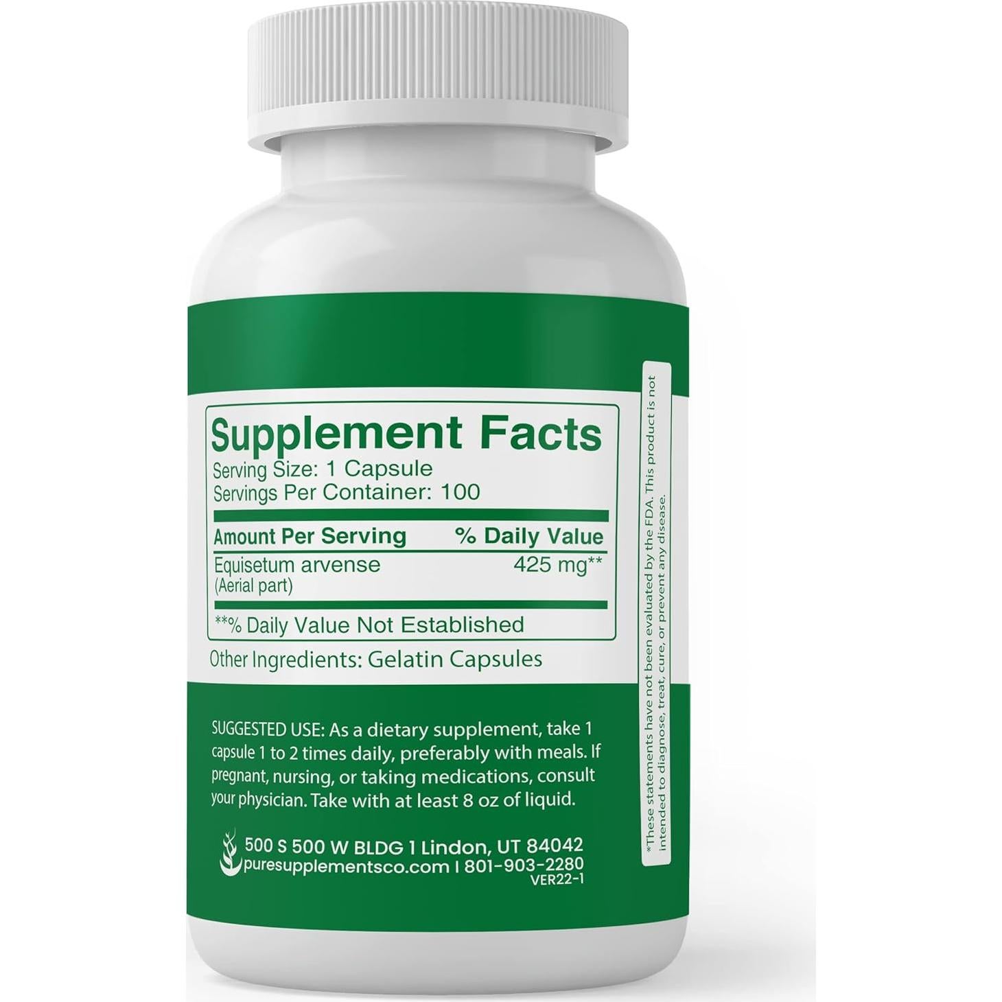 Cápsulas de Cola de Caballo Siempre Puro 100 Unidades