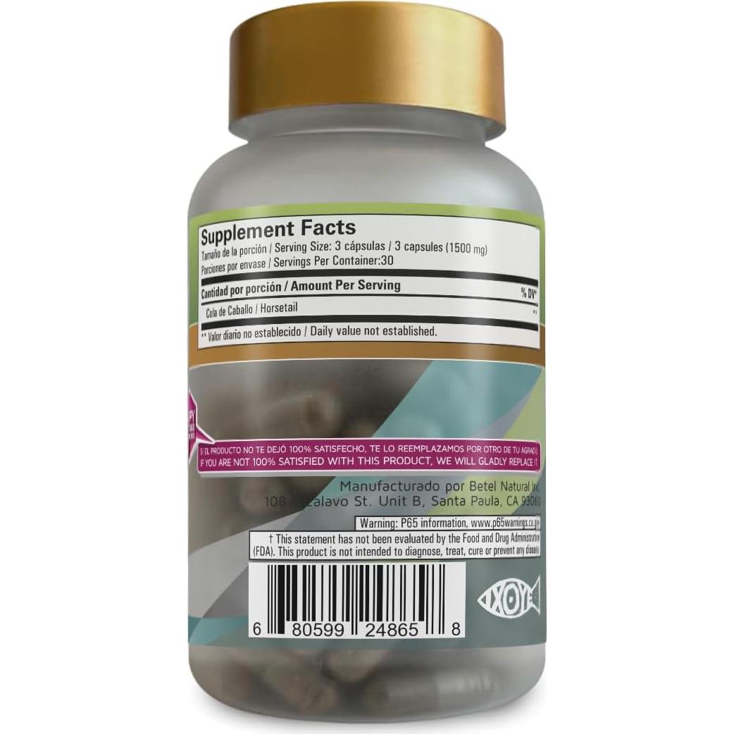 Cola de Caballo Herbal Betel Natural 1500 mg - Uñas, Piel y Cabello