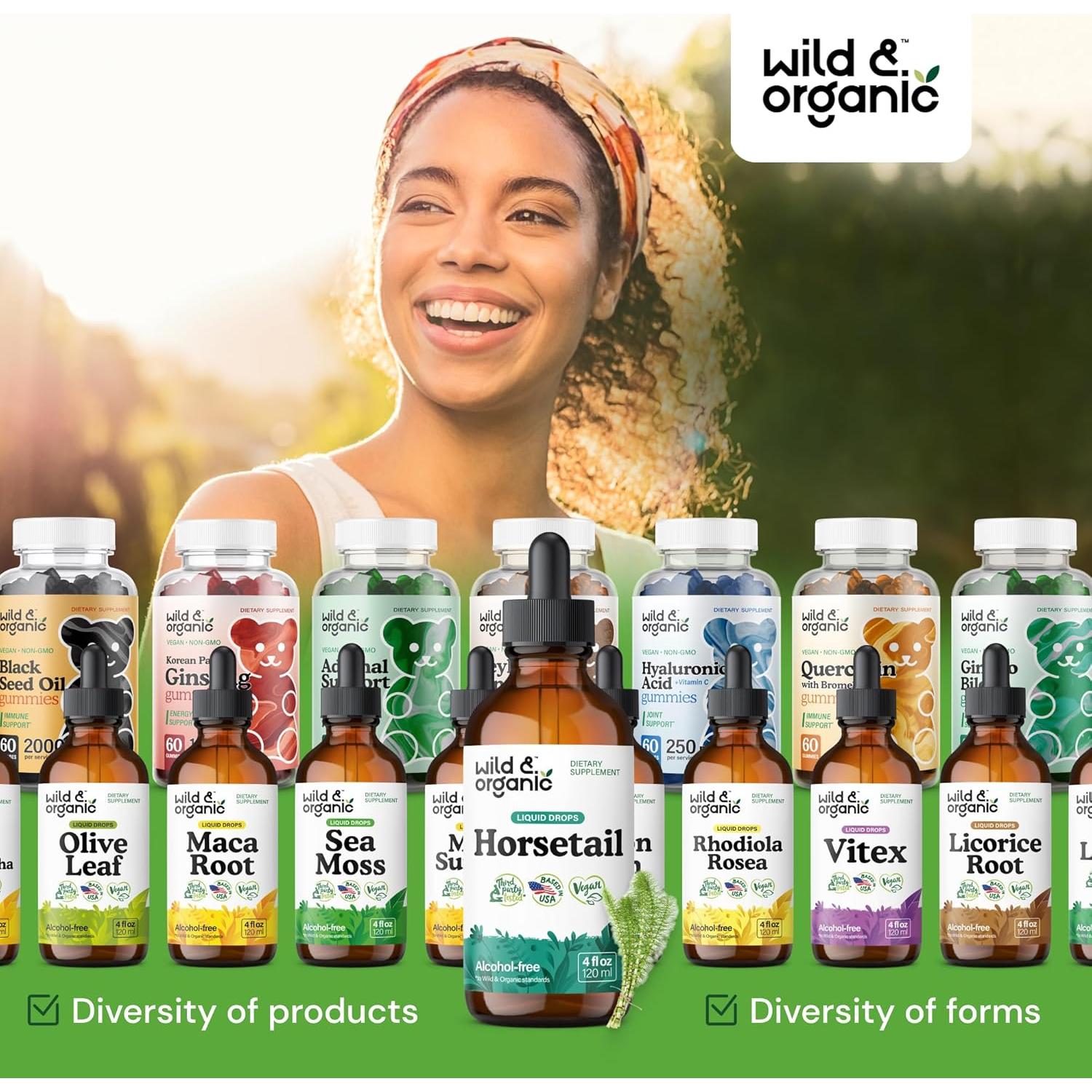 Extracto de Cola de Caballo Wild & Organic 118 ml - Suplemento Vegano