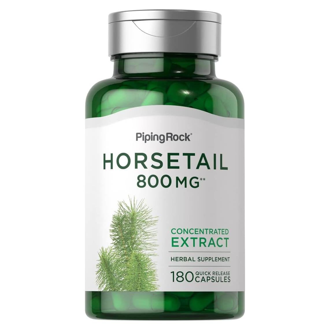 Cápsulas de Cola de Caballo Piping Rock 800 mg - 180 Unidades