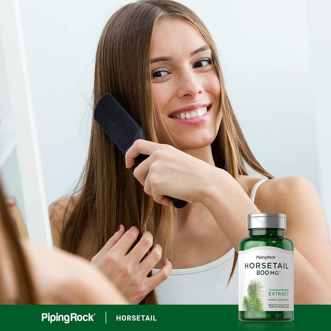 Cápsulas de Cola de Caballo Piping Rock 800 mg - 180 Unidades