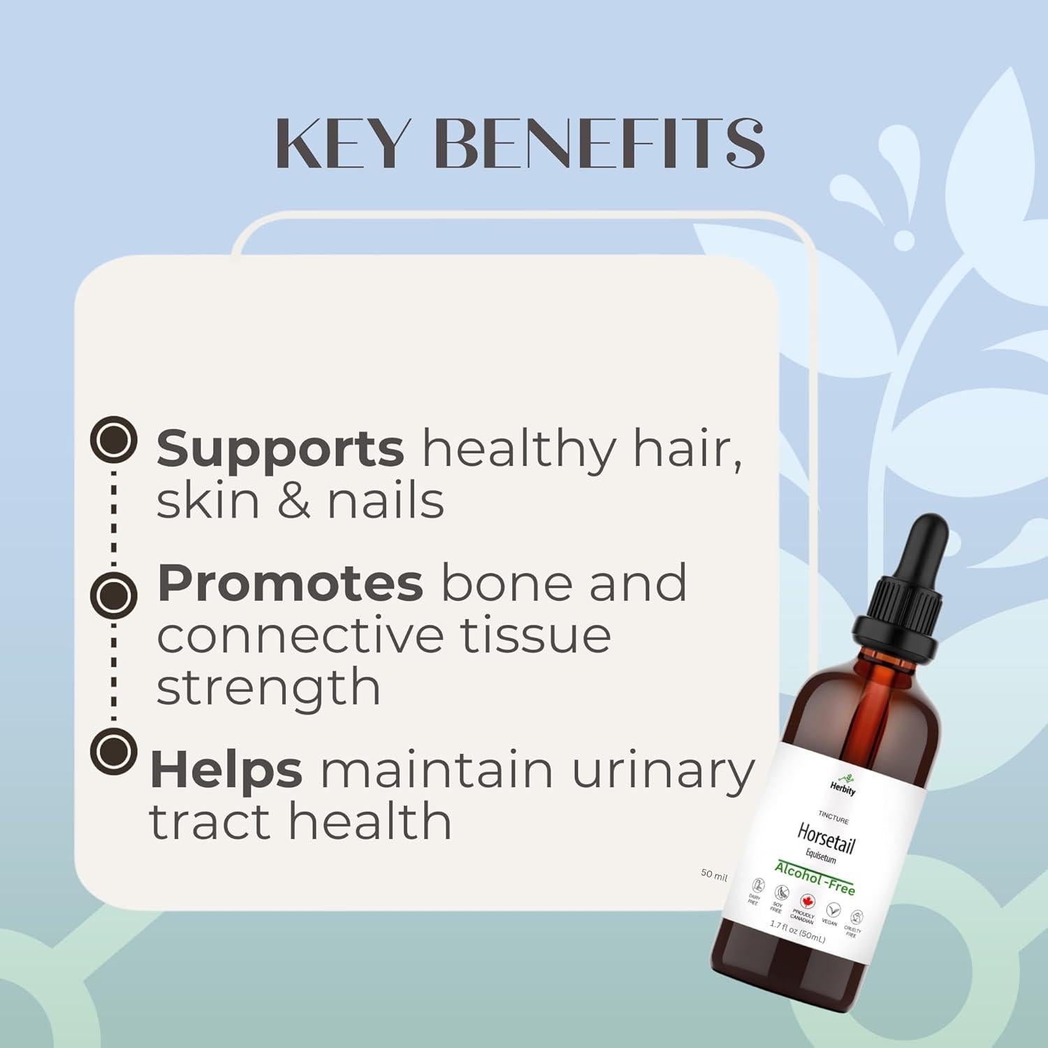 Tintura de Cola de Caballo Herbity 50 mL - Suplemento Vegano