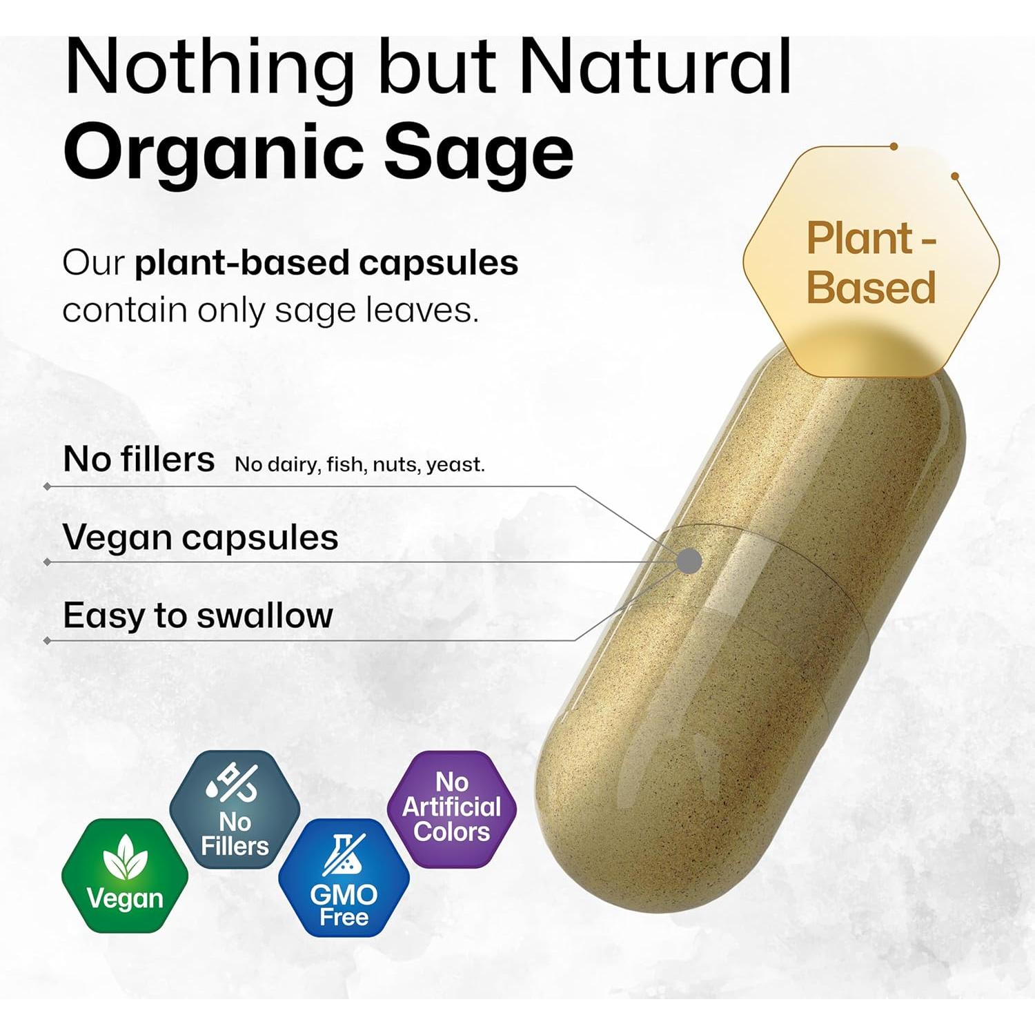 Cápsulas Veganas de Salvia BIO KRAUTER 1000 mg - 250 Unidades