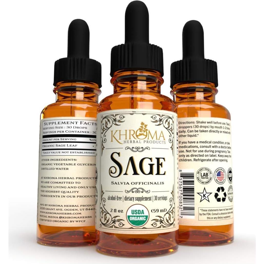 Tintura de Salvia Orgánica Khroma 60 ml - 30 Porciones