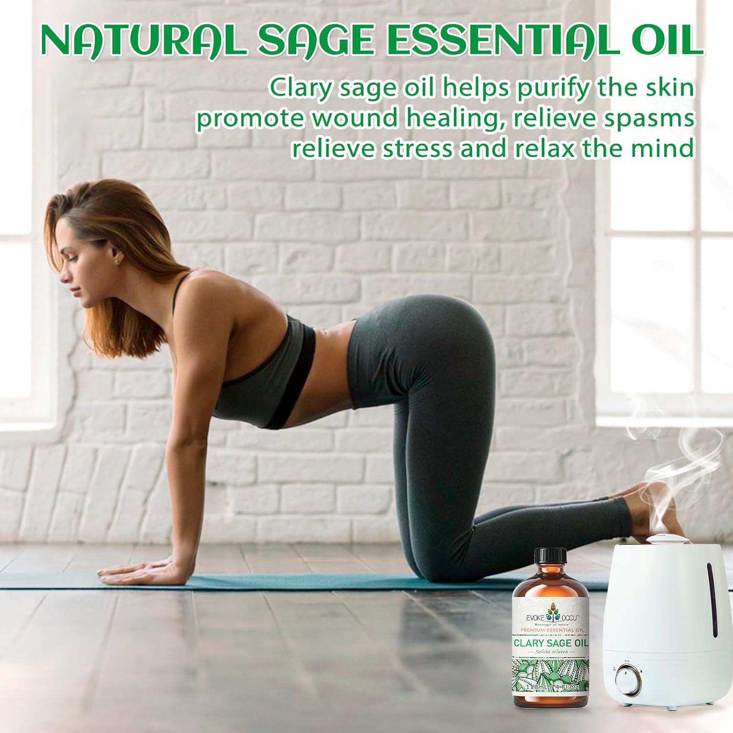 Aceite Esencial de Salvia Clara Evoke 118 ml - Alivio Ansiedad