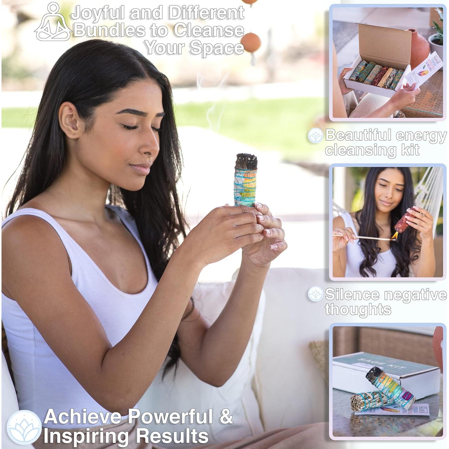 Kit de Smudges Espirituales JL Local - 7 Palos de Salvia y Romero