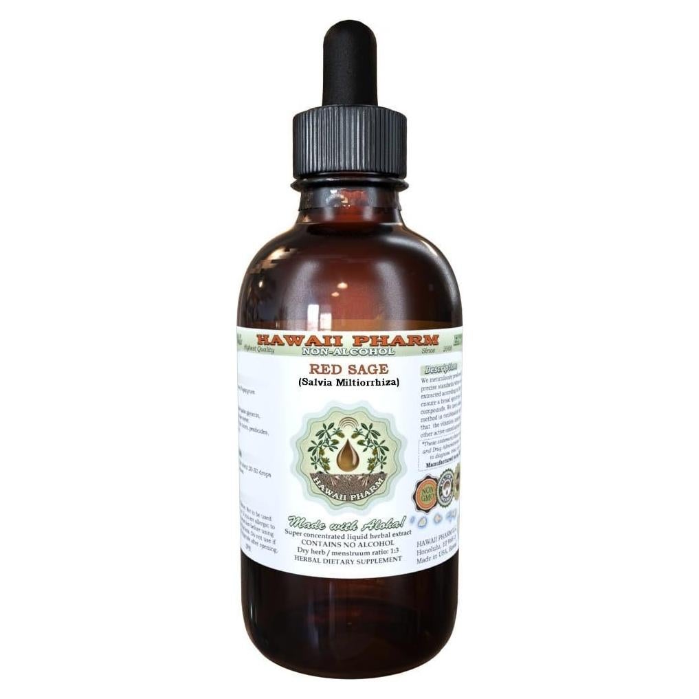 Extracto Líquido de Salvia Roja Orgánica Hawaii Pharm 59 ml