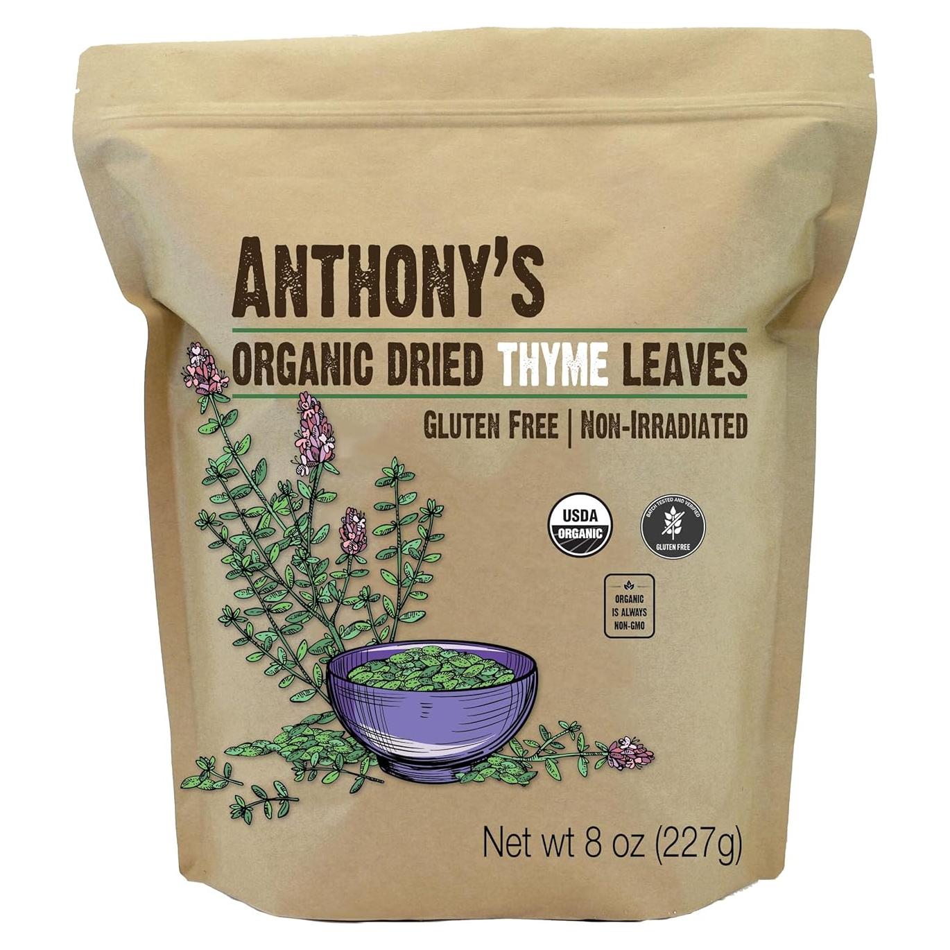 Hojas de Tomillo Secas Orgánicas Anthony's 227 g Sin Gluten