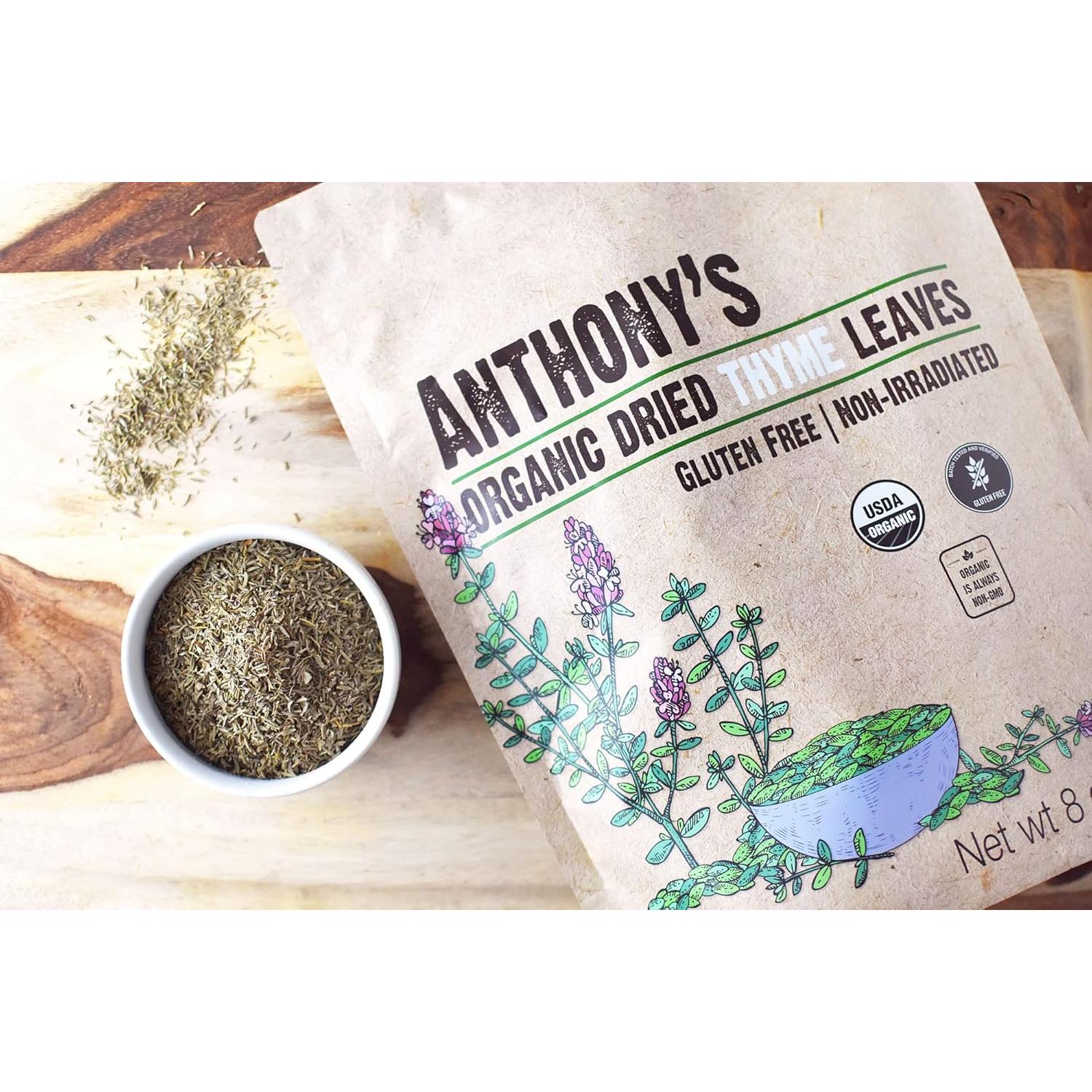 Hojas de Tomillo Secas Orgánicas Anthony's 227 g Sin Gluten