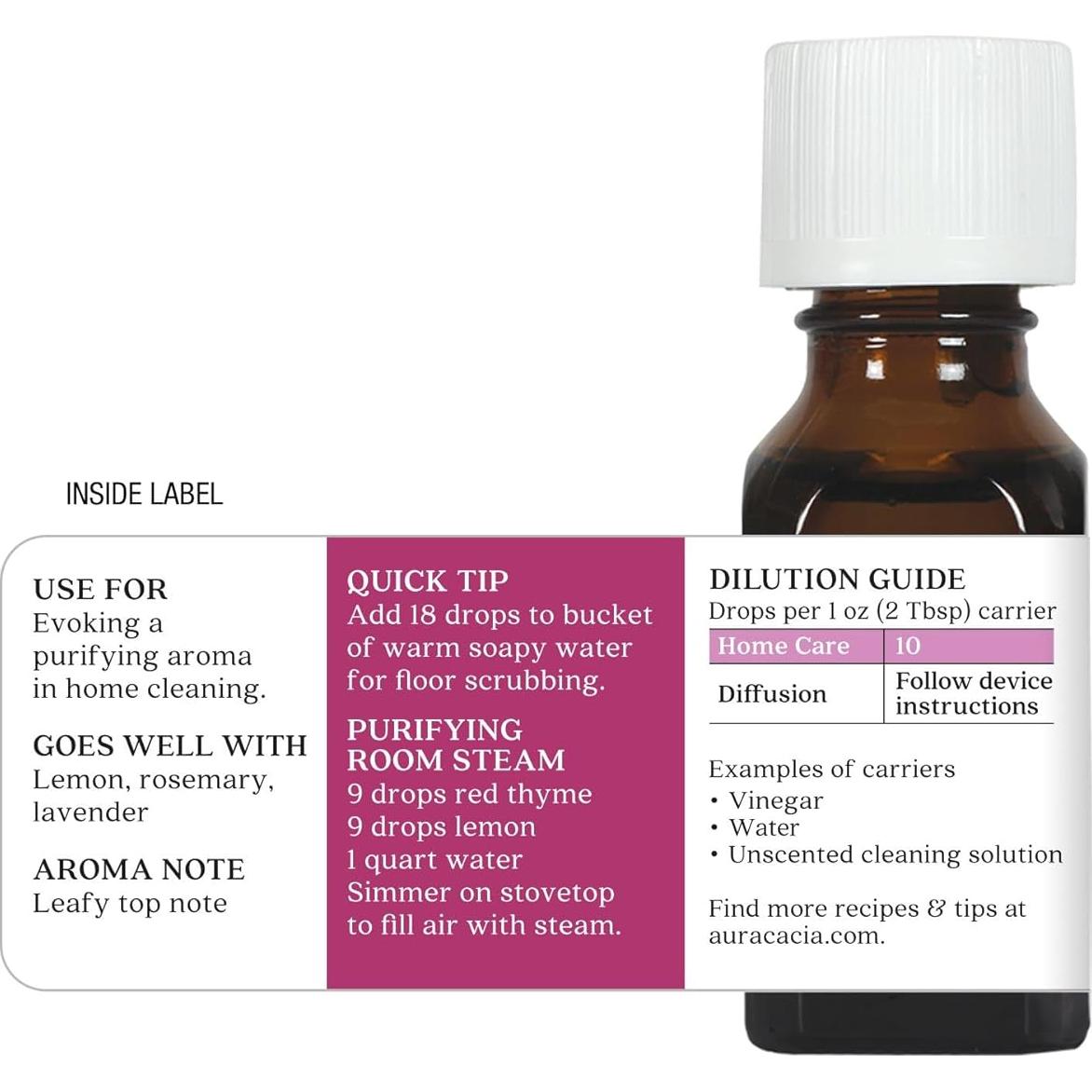 Aceite Esencial de Tomillo Rojo Aura Cacia 15ml - Pureza Garantizada