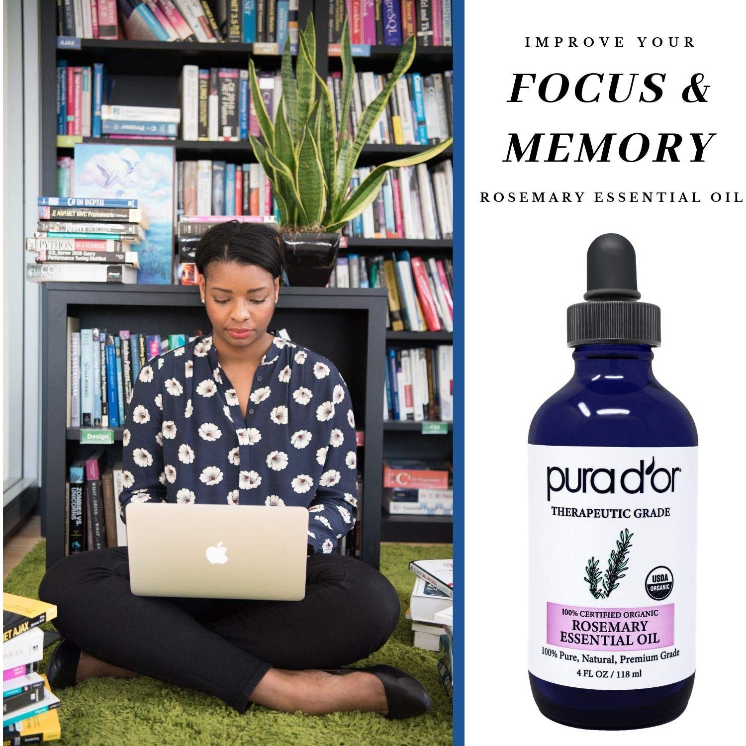 Aceite Esencial de Romero Orgánico Pura D'Or 113ml Grado Terapéutico