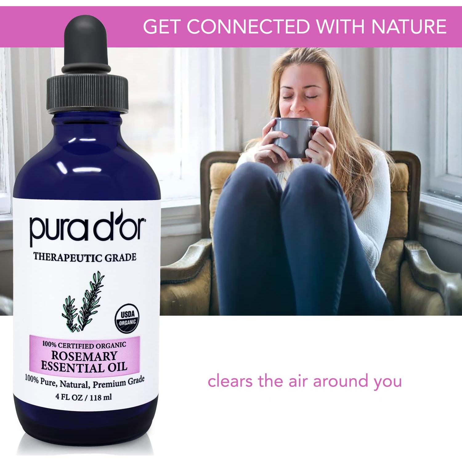 Aceite Esencial de Romero Orgánico Pura D'Or 113ml Grado Terapéutico