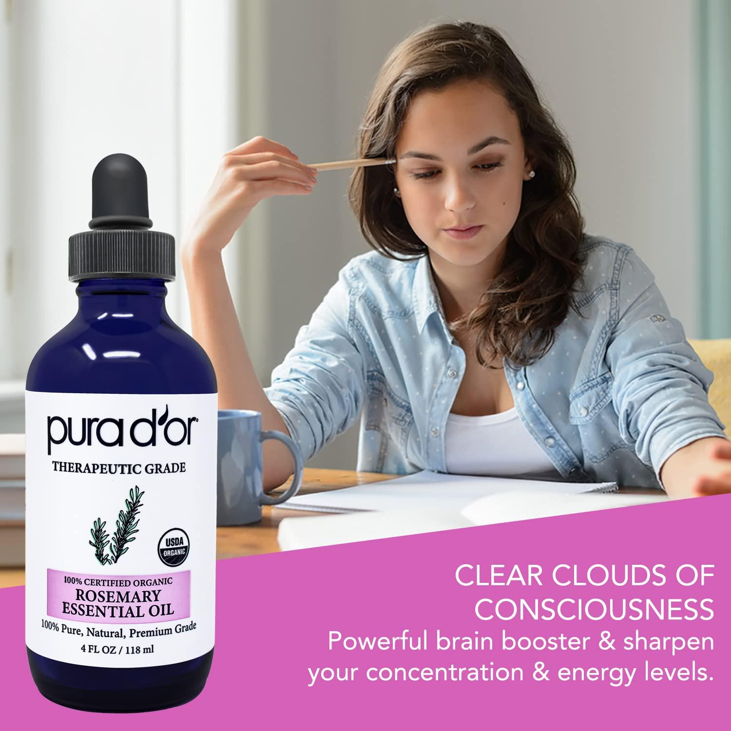 Aceite Esencial de Romero Orgánico Pura D'Or 113ml Grado Terapéutico