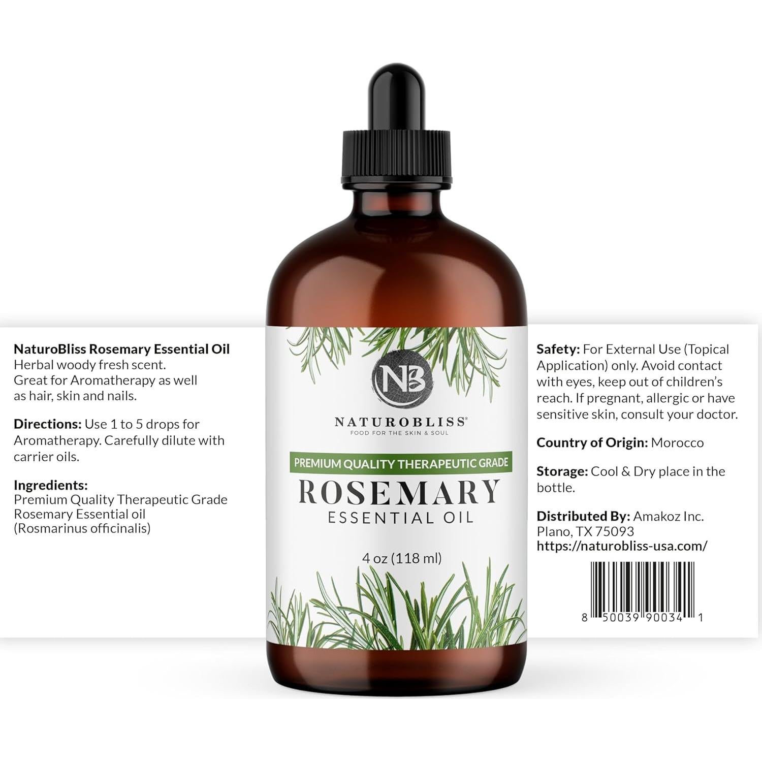 Aceite Esencial de Romero NaturoBliss 118 ml Grado Terapéutico