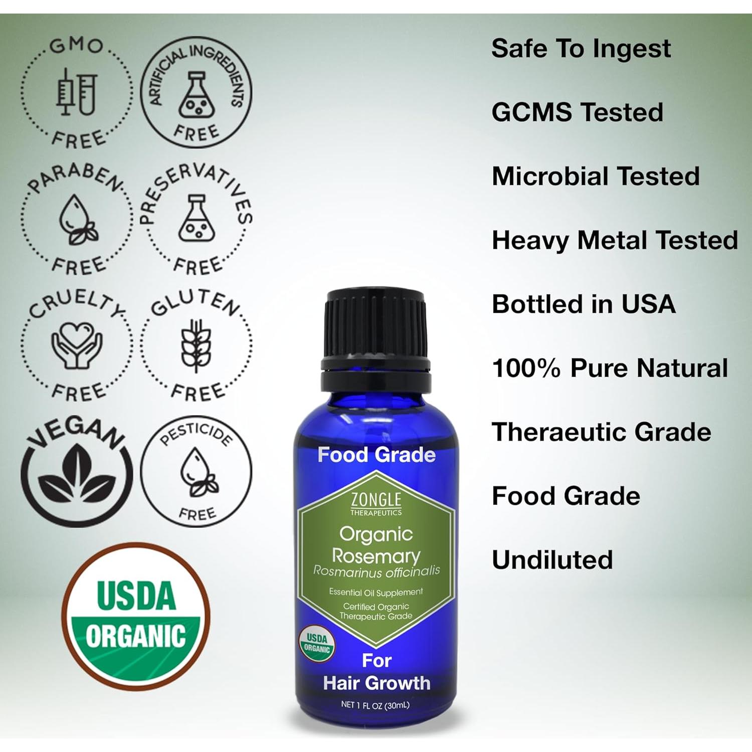 Aceite de Romero Orgánico Zongle Therapeutics 28.35 g - Grado Alimenticio