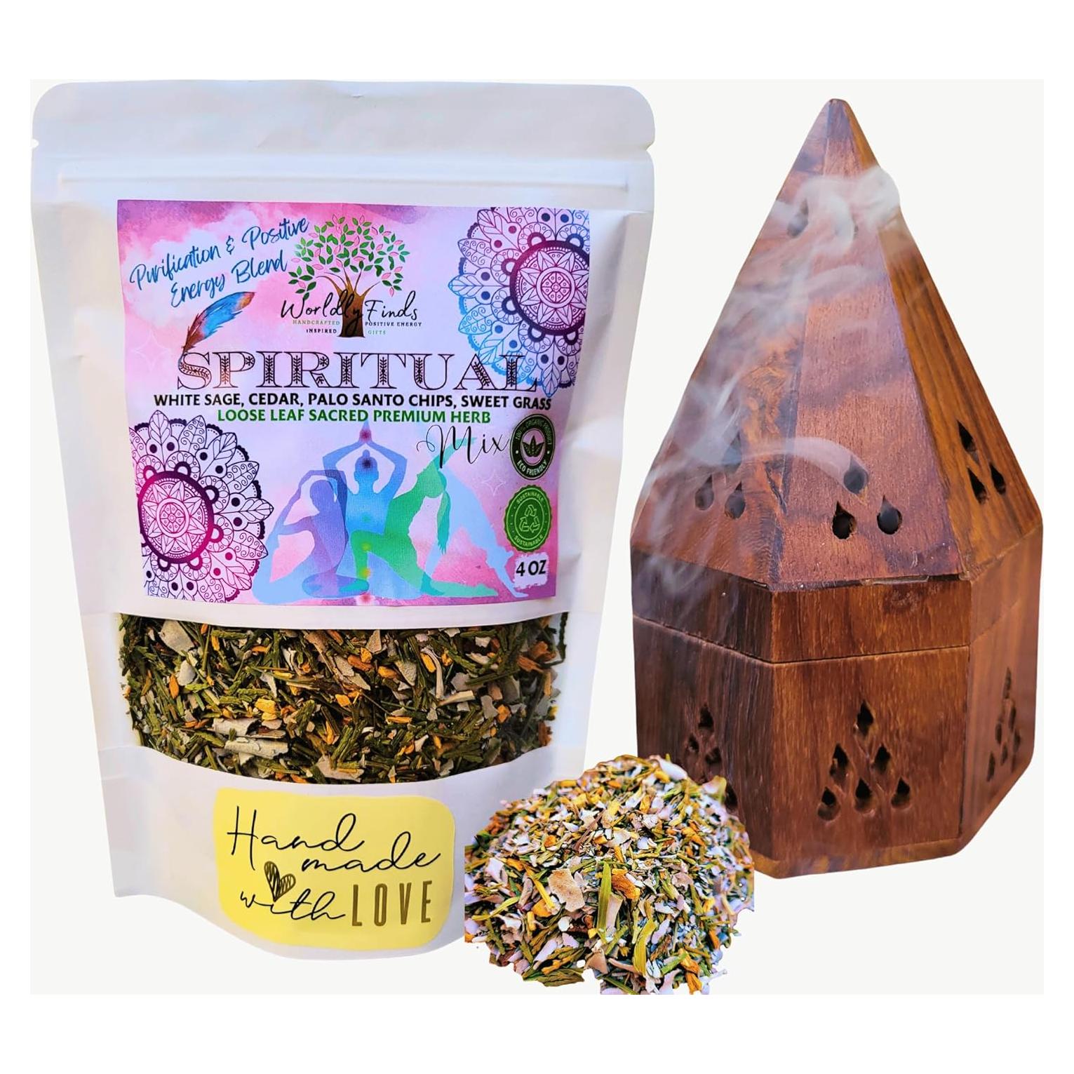 Kit de Incienso Espiritual Worldly Finds 113.4 g + Quemador