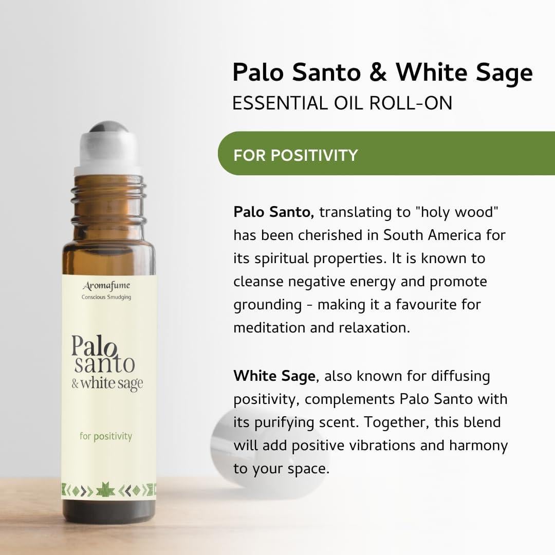 Aceite Esencial Roll-On Palo Santo y Salvia Blanca 10ml Aromafume