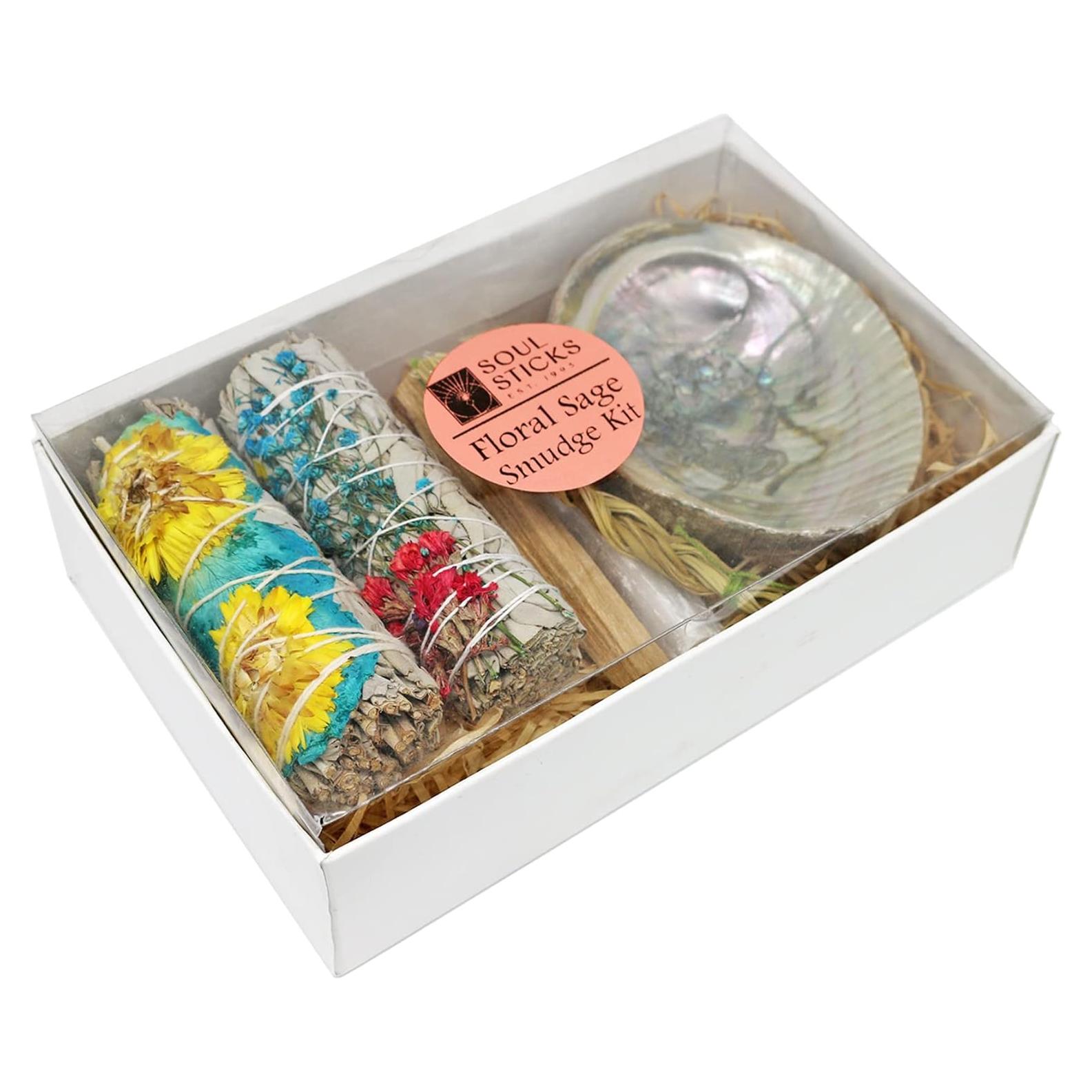 Kit de Limpieza Floral Soul Sticks - 6 Piezas con Salvia y Palo Santo