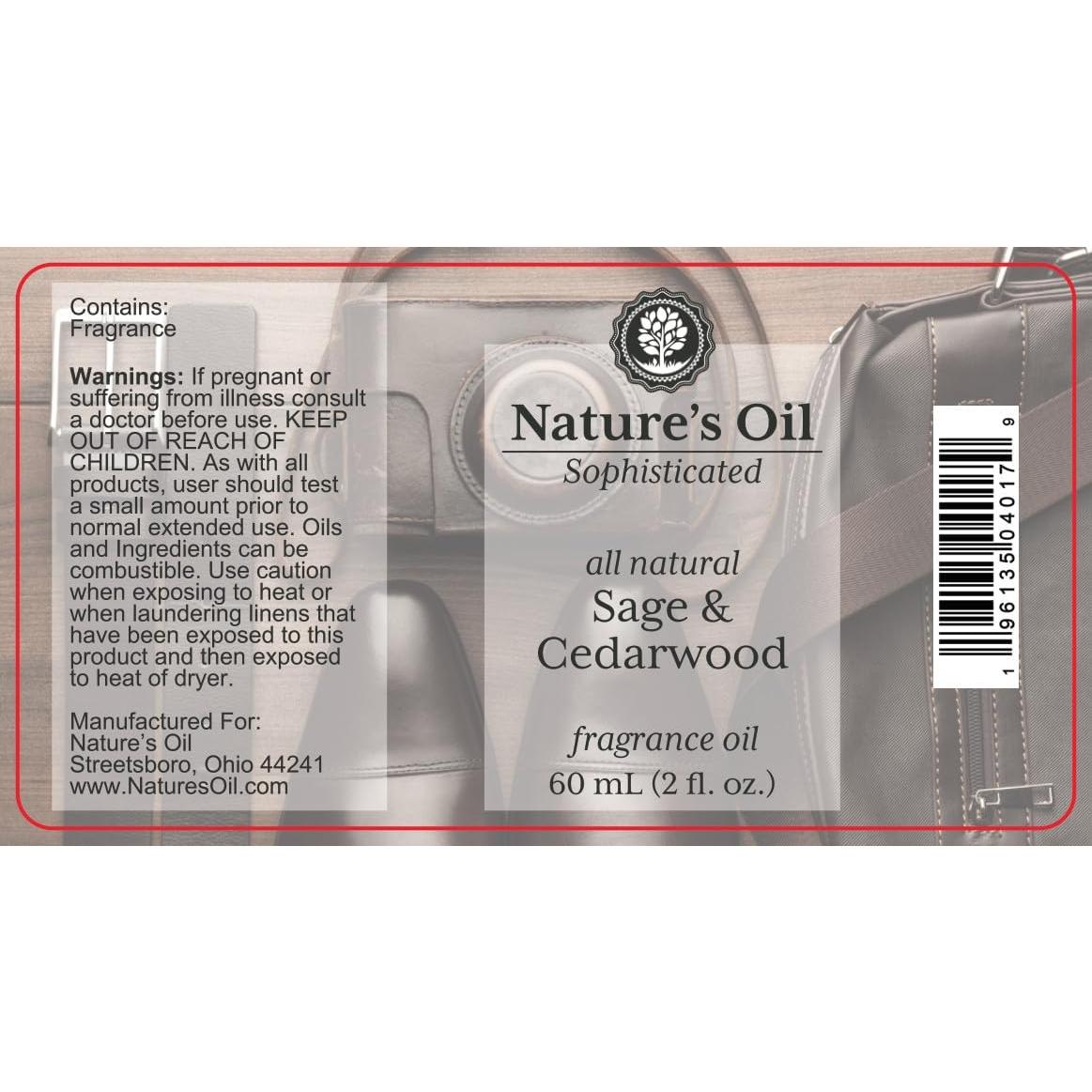 Aceite de Fragancia Natural Nature's Oil 60mL Salvia y Cedro