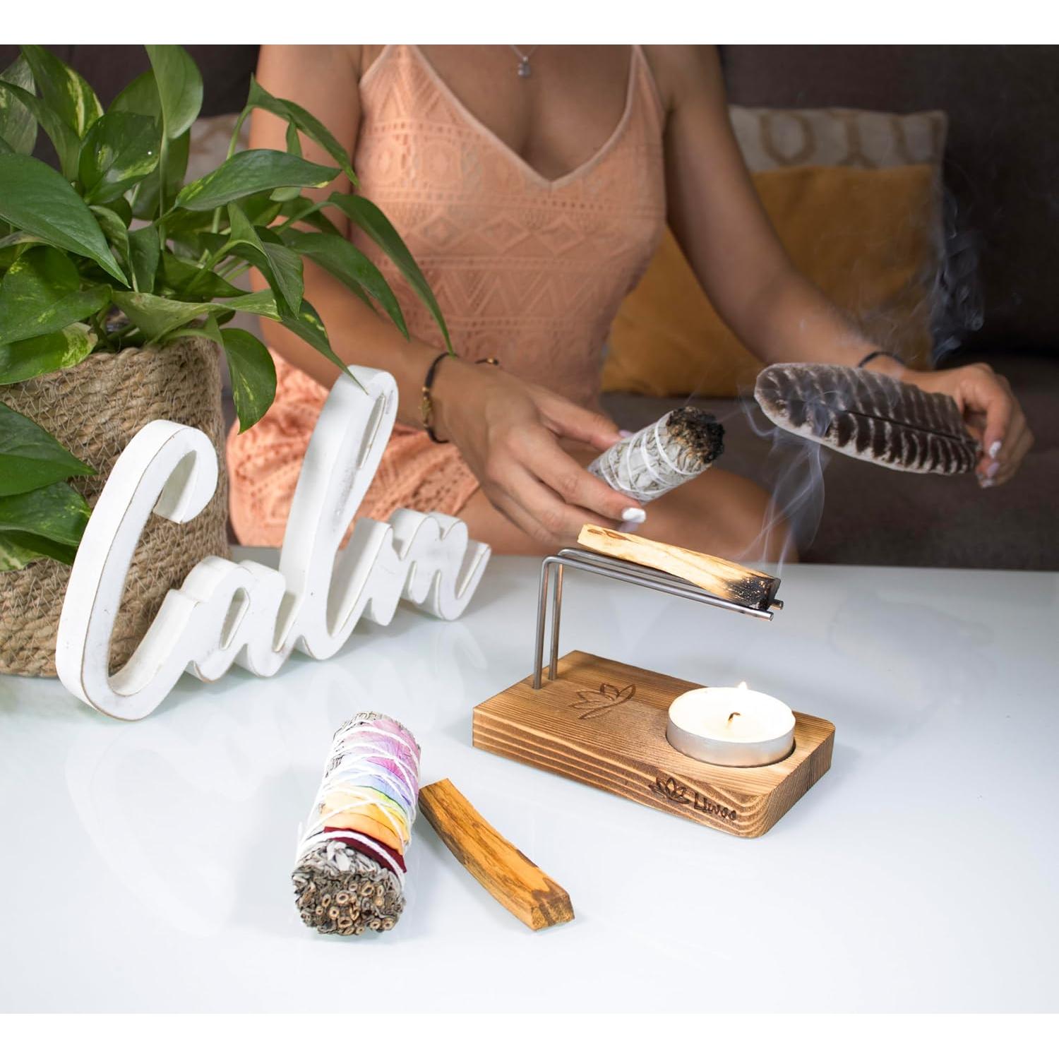 Kit de Sahumerio Liwss con Salvia Blanca y Palo Santo