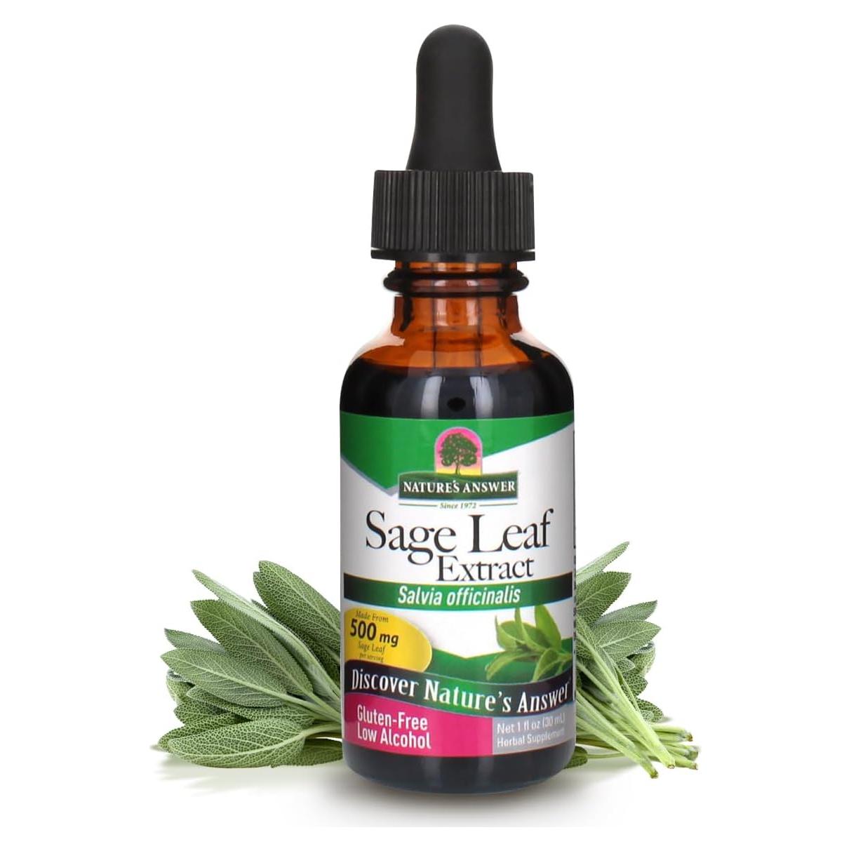 Nature's Answer Sage Leaf with Organic Alcohol, 1-Fluid Ounce