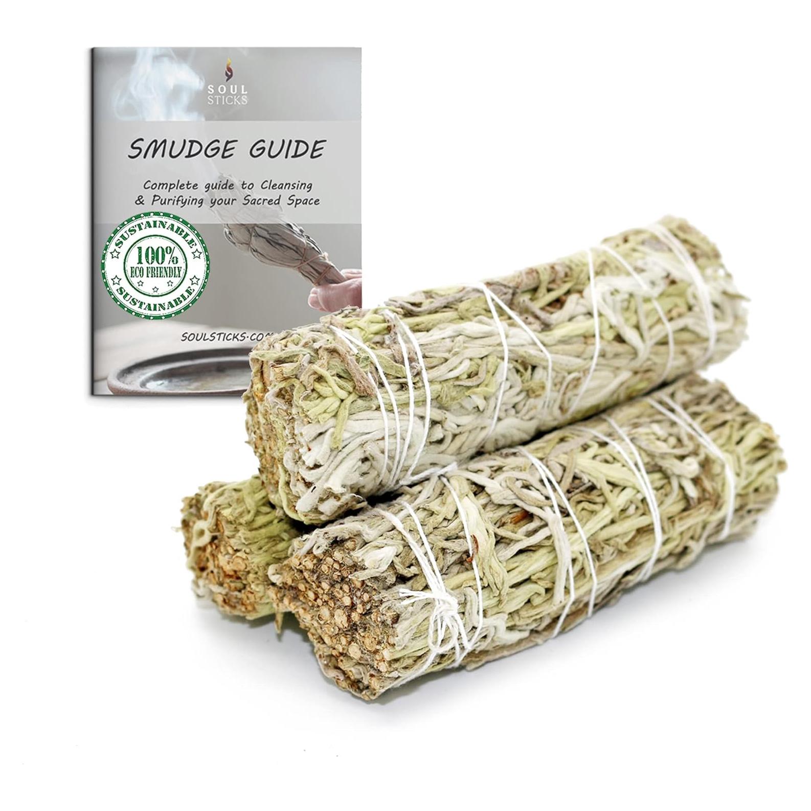 Palos de Salvia Verde Orgánica Palos de Alma - 3 Atados 10cm