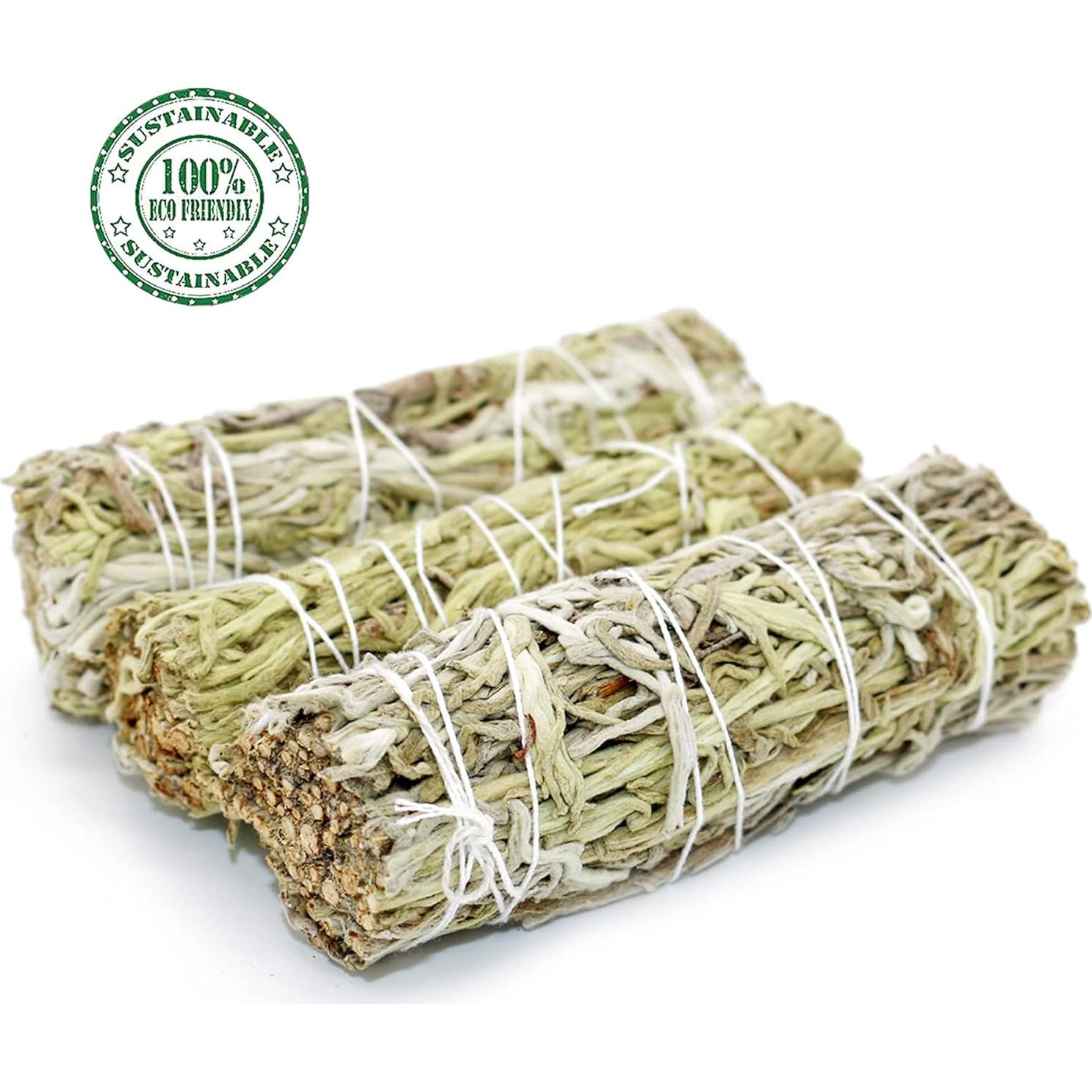 Palos de Salvia Verde Orgánica Palos de Alma - 3 Atados 10cm