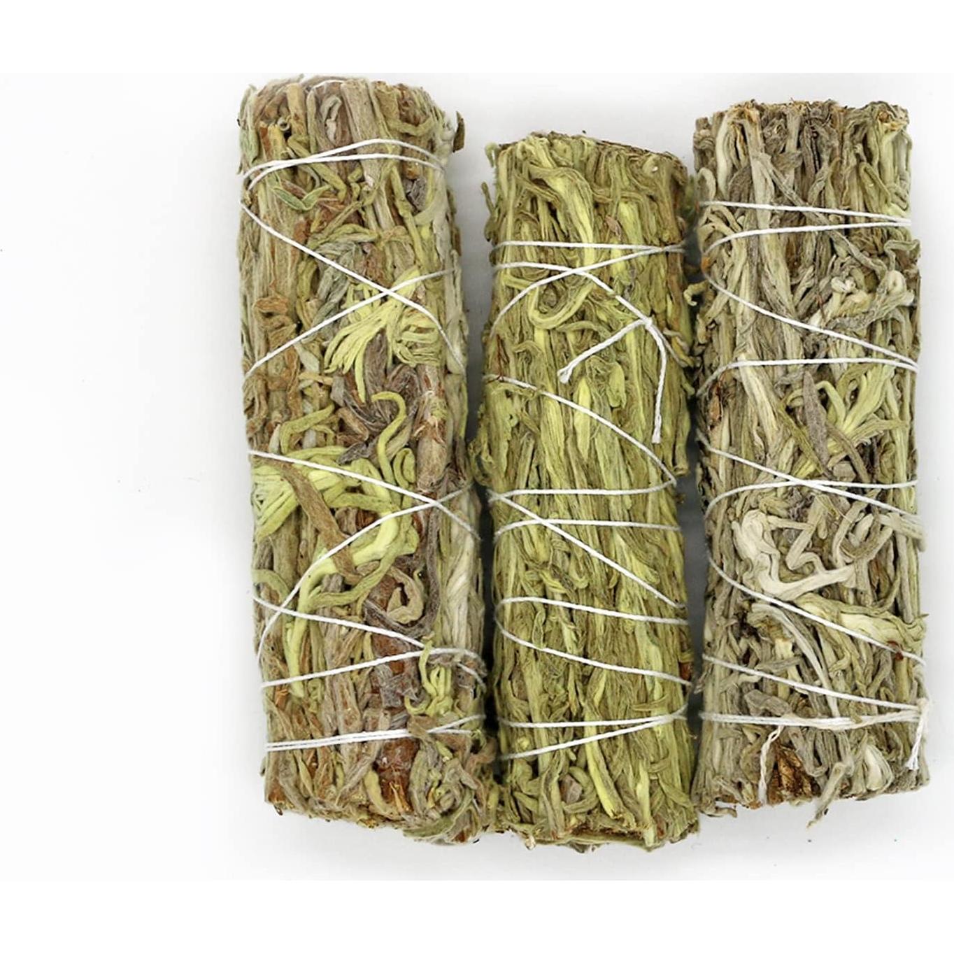 Palos de Salvia Verde Orgánica Palos de Alma - 3 Atados 10cm