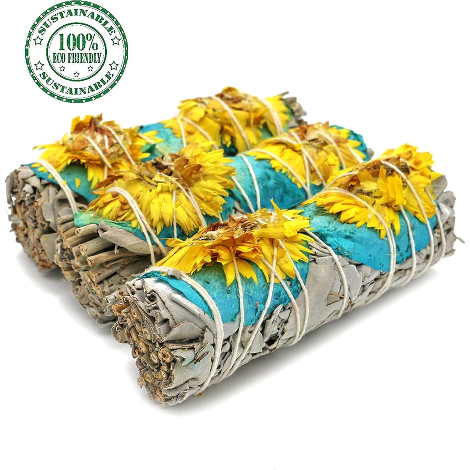 Palos de Ahumado Salvia Blanca Ancientveda 3 Paquetes 10.16 cm