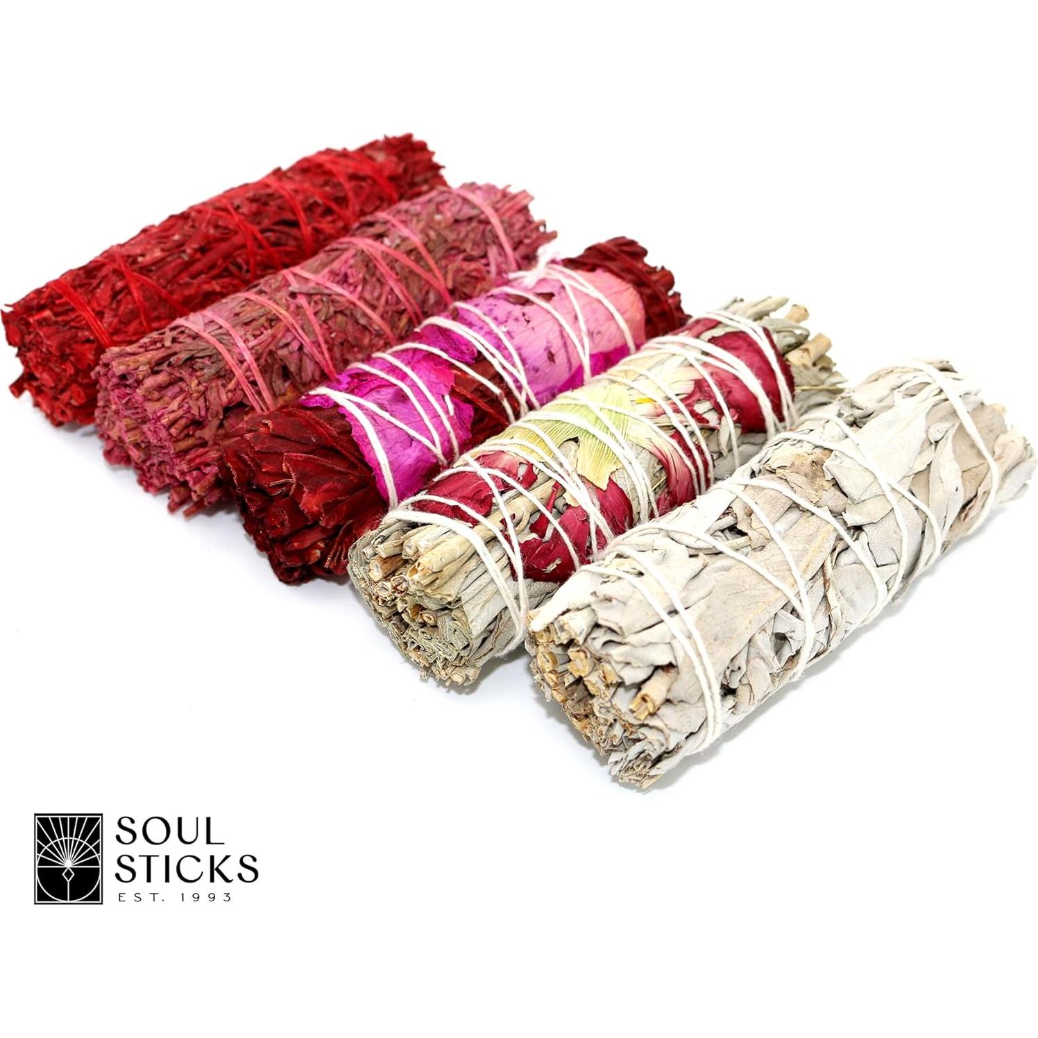 Juego de Regalo de Salvia Blanca Orgánica Soul Sticks - 5 Paquete