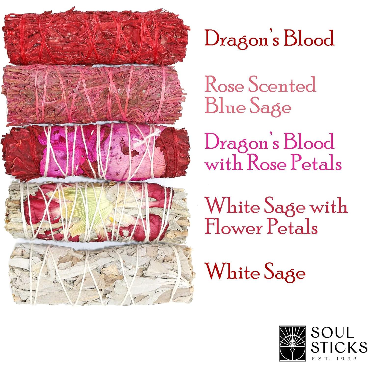 Juego de Regalo de Salvia Blanca Orgánica Soul Sticks - 5 Paquete