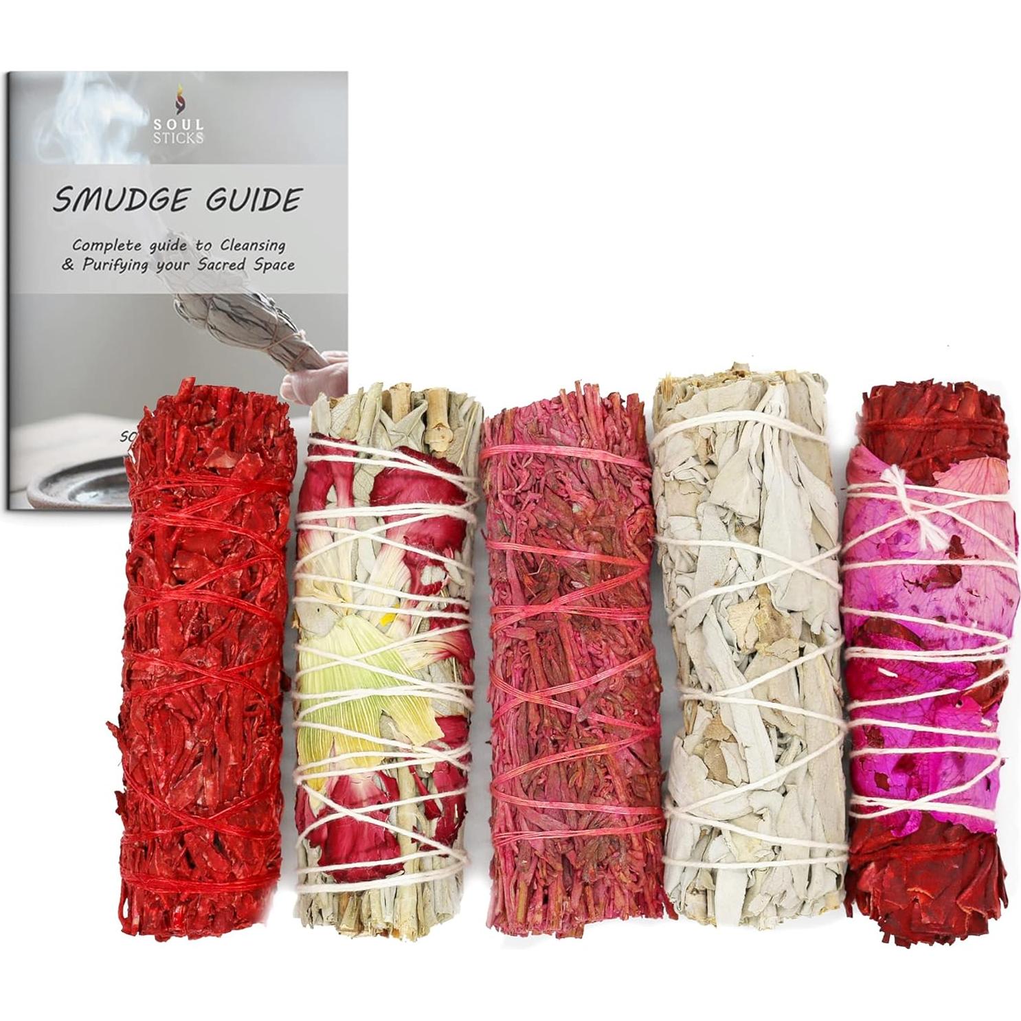 Juego de Regalo de Salvia Blanca Orgánica Soul Sticks - 5 Paquete