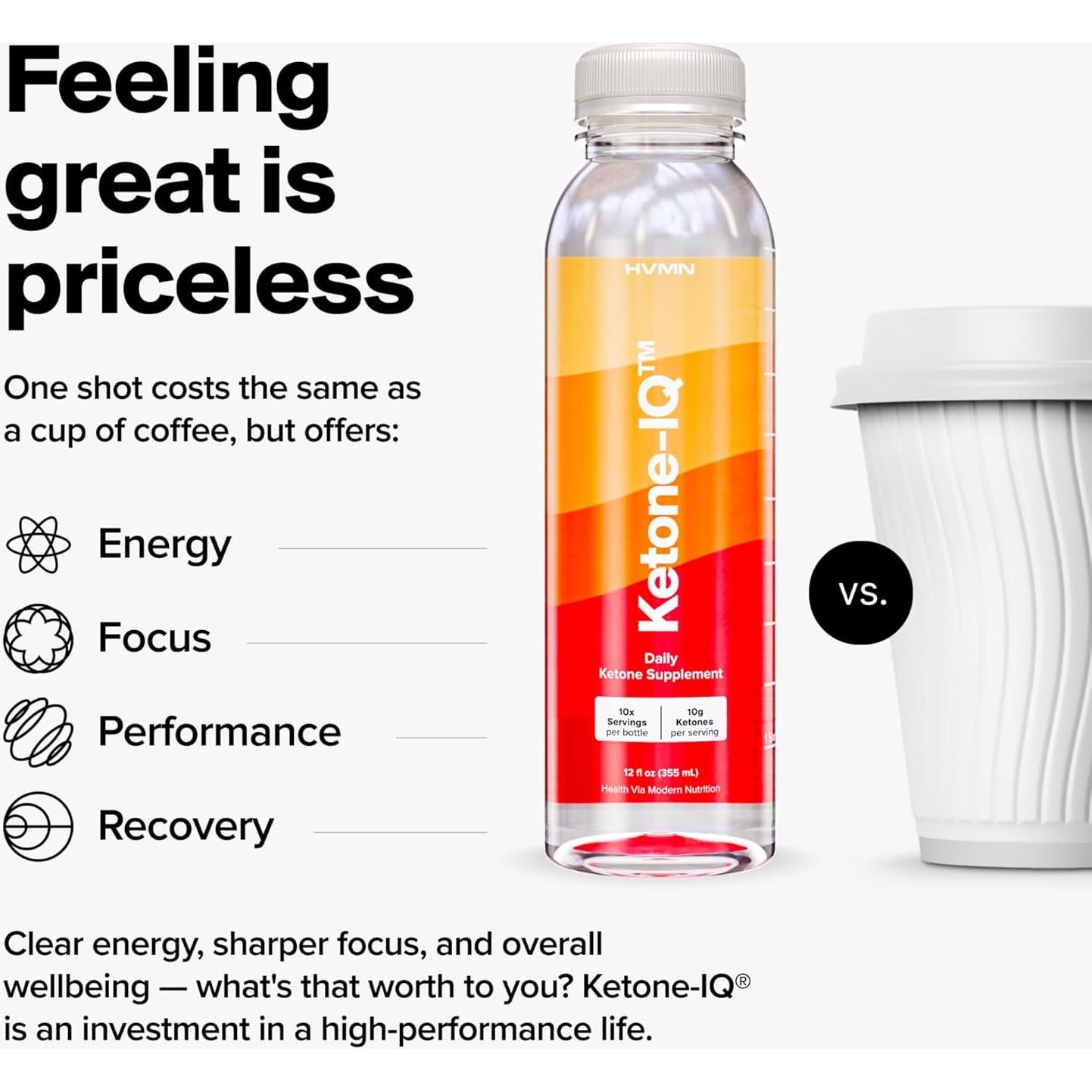 Bebida Energética Sin Cafeína H.V.M.N Ketone-IQ 10g Cetonas