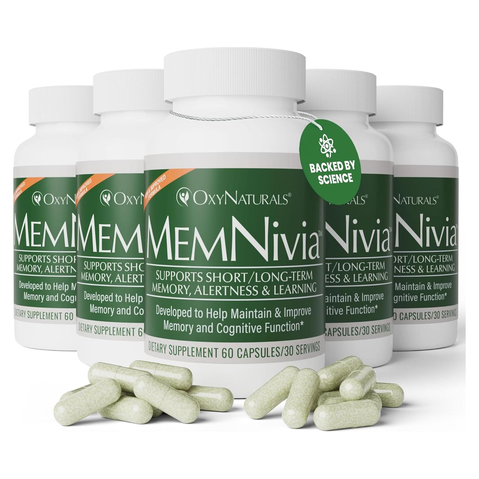 Suplemento Cerebral MemNivia OxyNaturals 300 Cápsulas