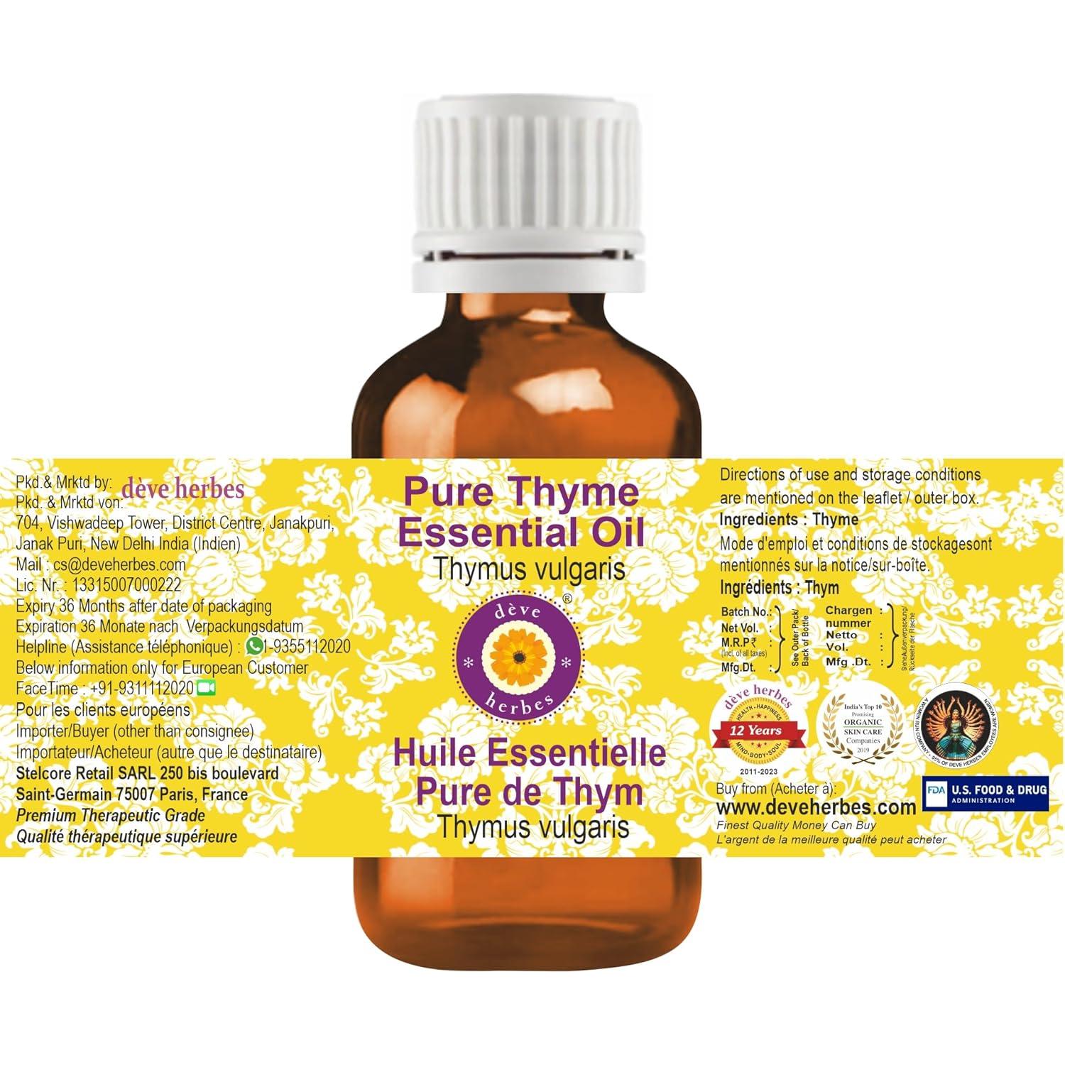 Aceite Esencial Puro de Tomillo Deve Herbes 2ml - Natural y Terapéutico