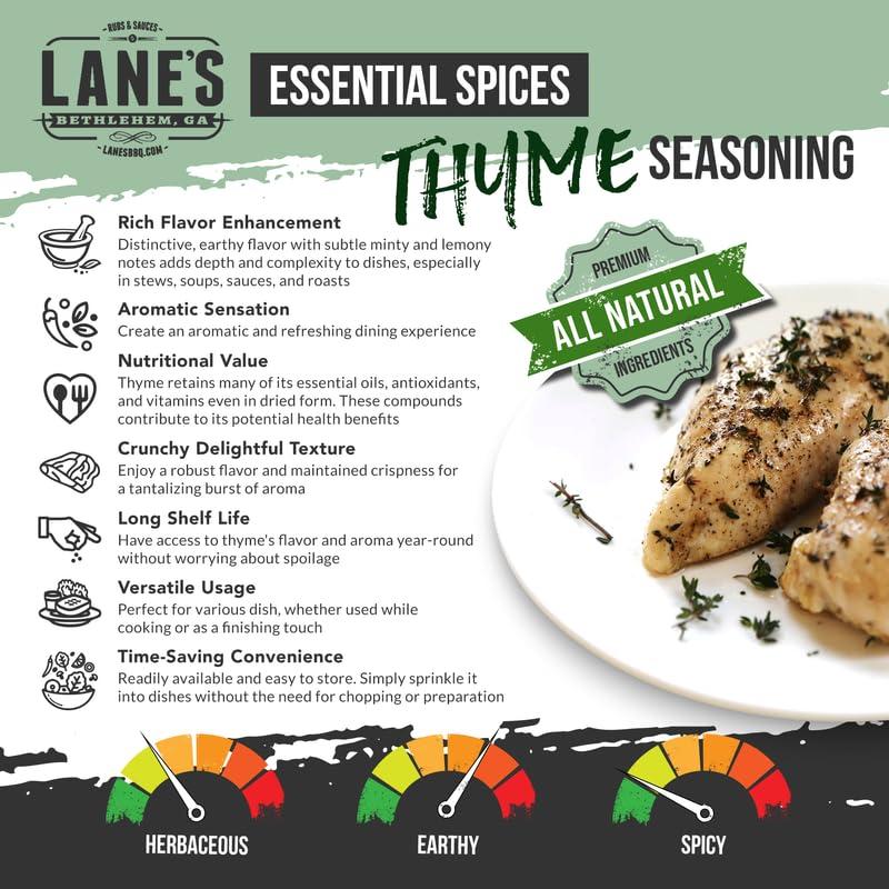 Condimento de Tomillo Seco Lane 77g 100% Natural Hecho en EE. UU.