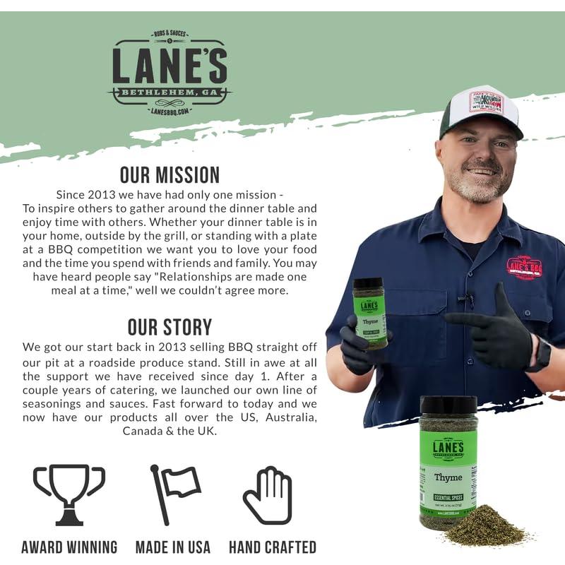 Condimento de Tomillo Seco Lane 77g 100% Natural Hecho en EE. UU.