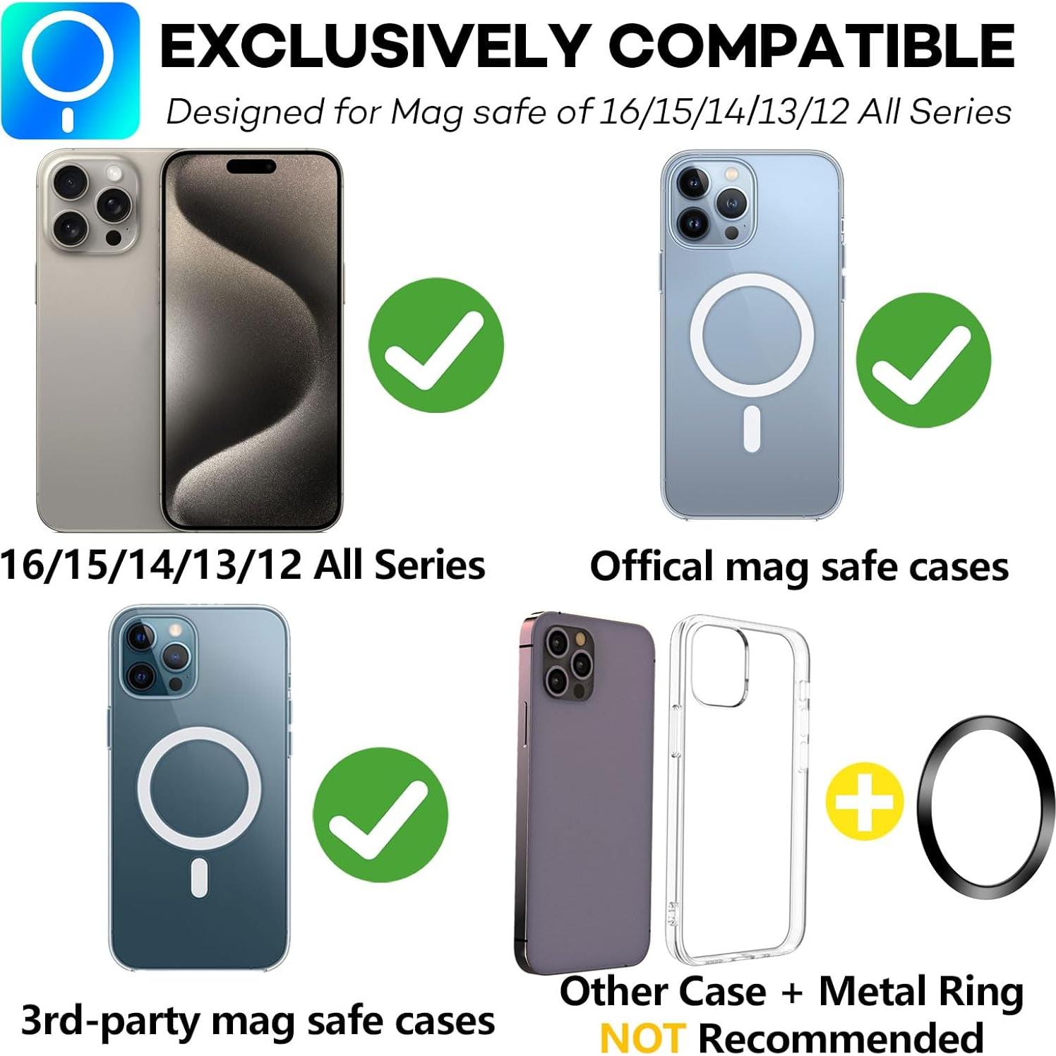 Soporte Magnético Quarble para Magsafe 16 15 14 13 12 Negro