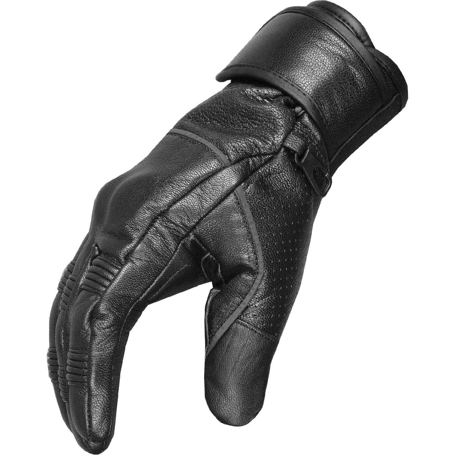 Guantes de Moto Cuero Hombre TorqueFist G95 Negro Acolchados